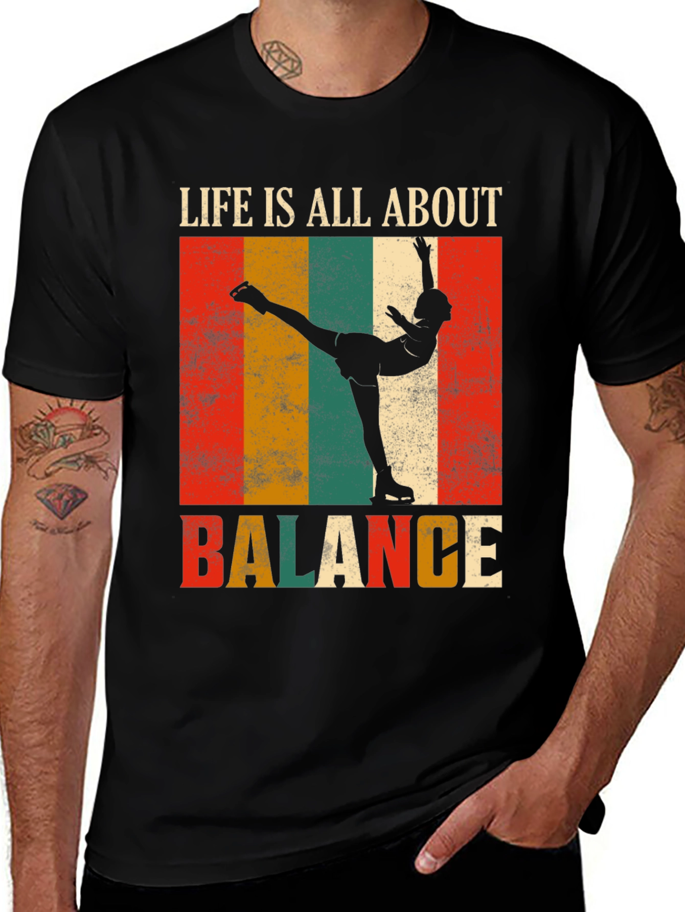 Variant 11 of Life Is All About Balance Retro Graphic Tee