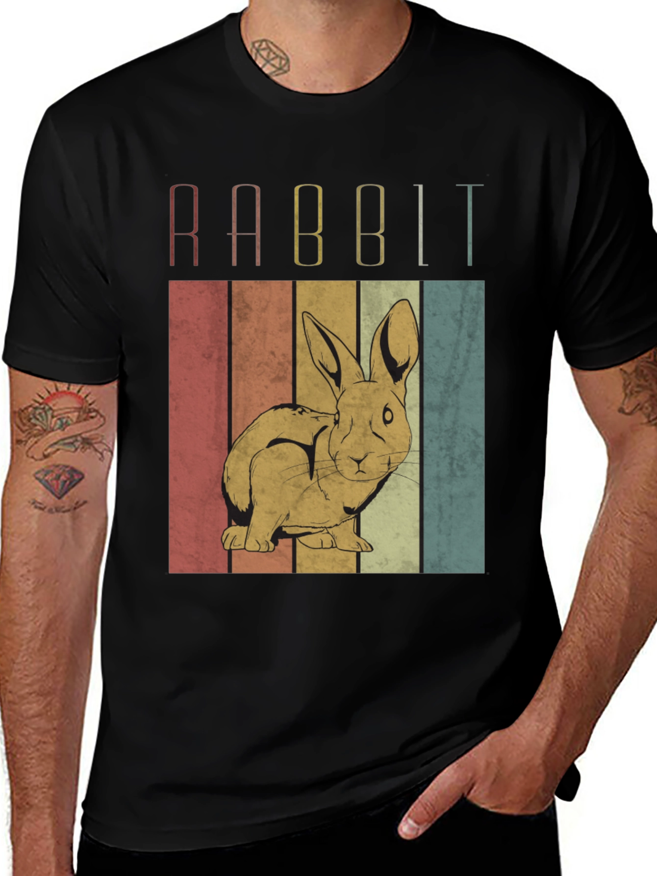 Variant 24 of Vintage Rabbit Graphic Tee - Retro Animal Lover Shirt