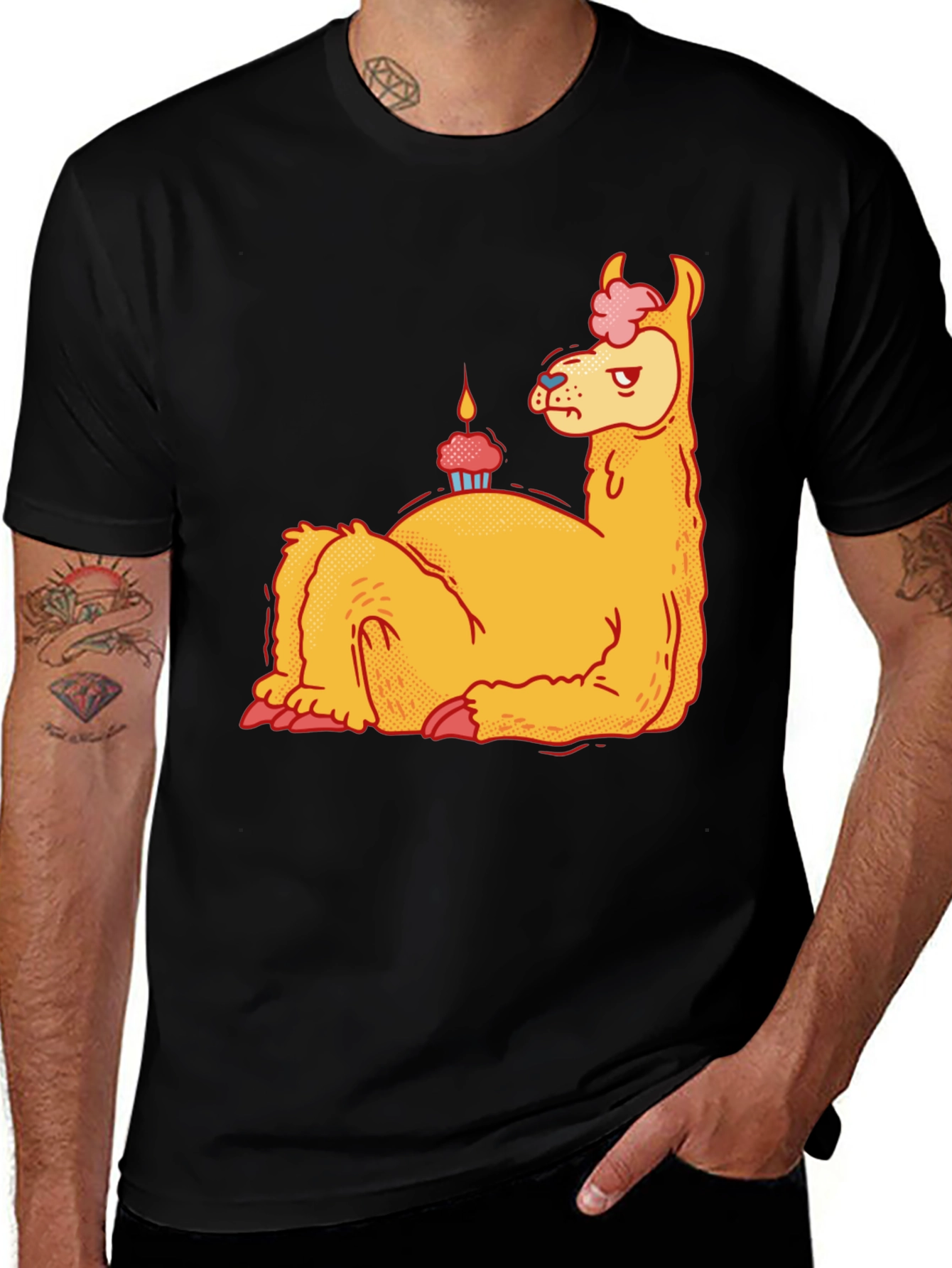 Variant 24 of Llama Cupcake T-Shirt - Quirky Graphic Tee