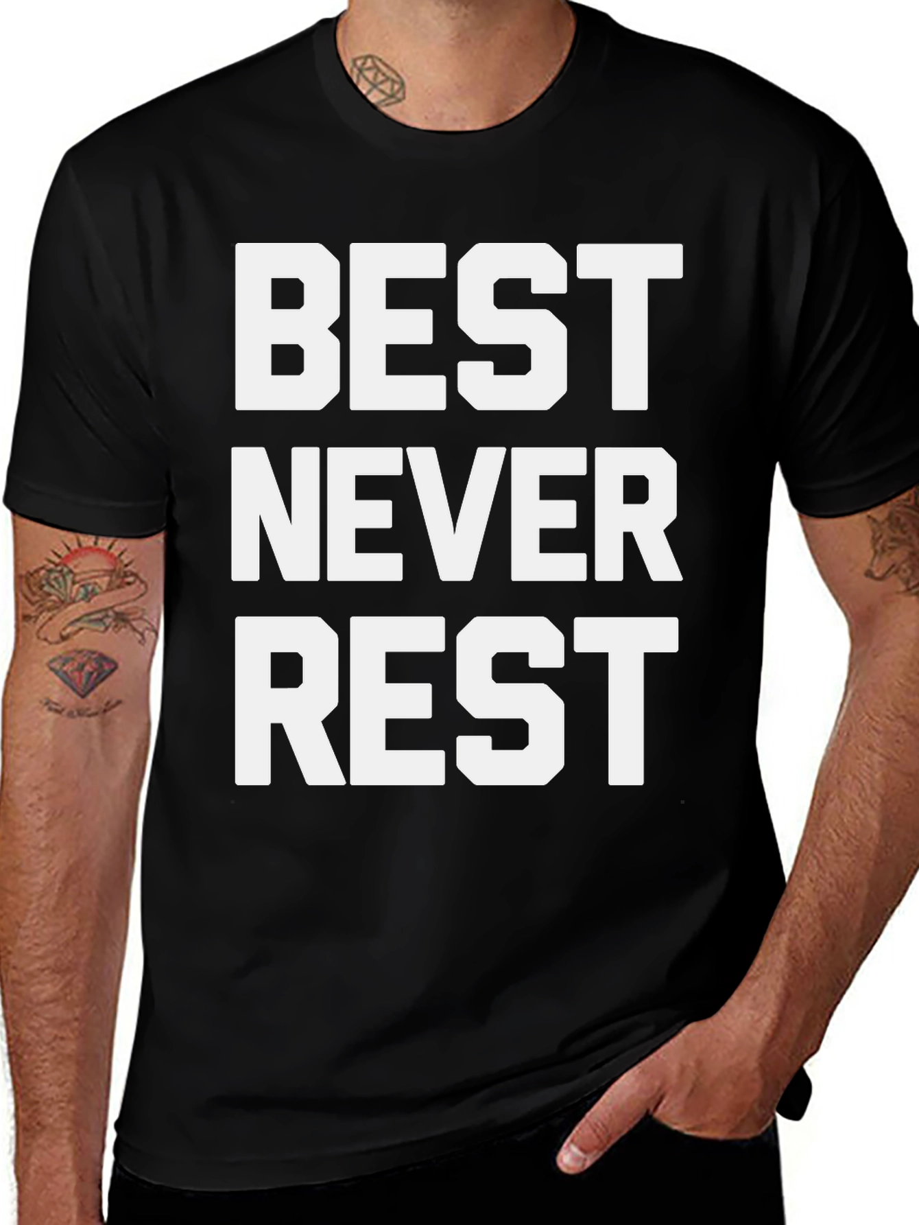 Variant 10 of Best Never Rest Graphic Tee - Black Cotton