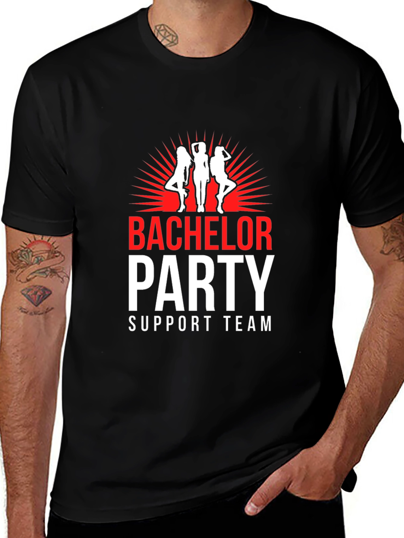 Variant 25 of Bachelor Party Support Team Graphic T-Shirt