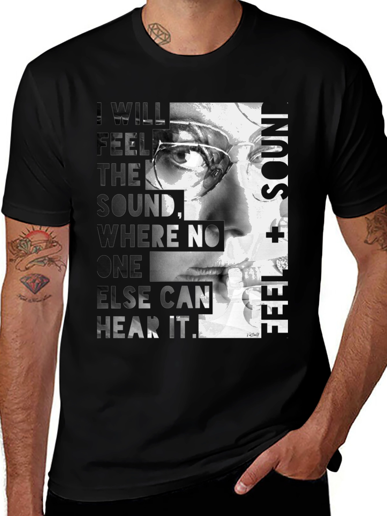 Variant 29 of Artistic Graphic T-Shirt - Feel the Sound Design