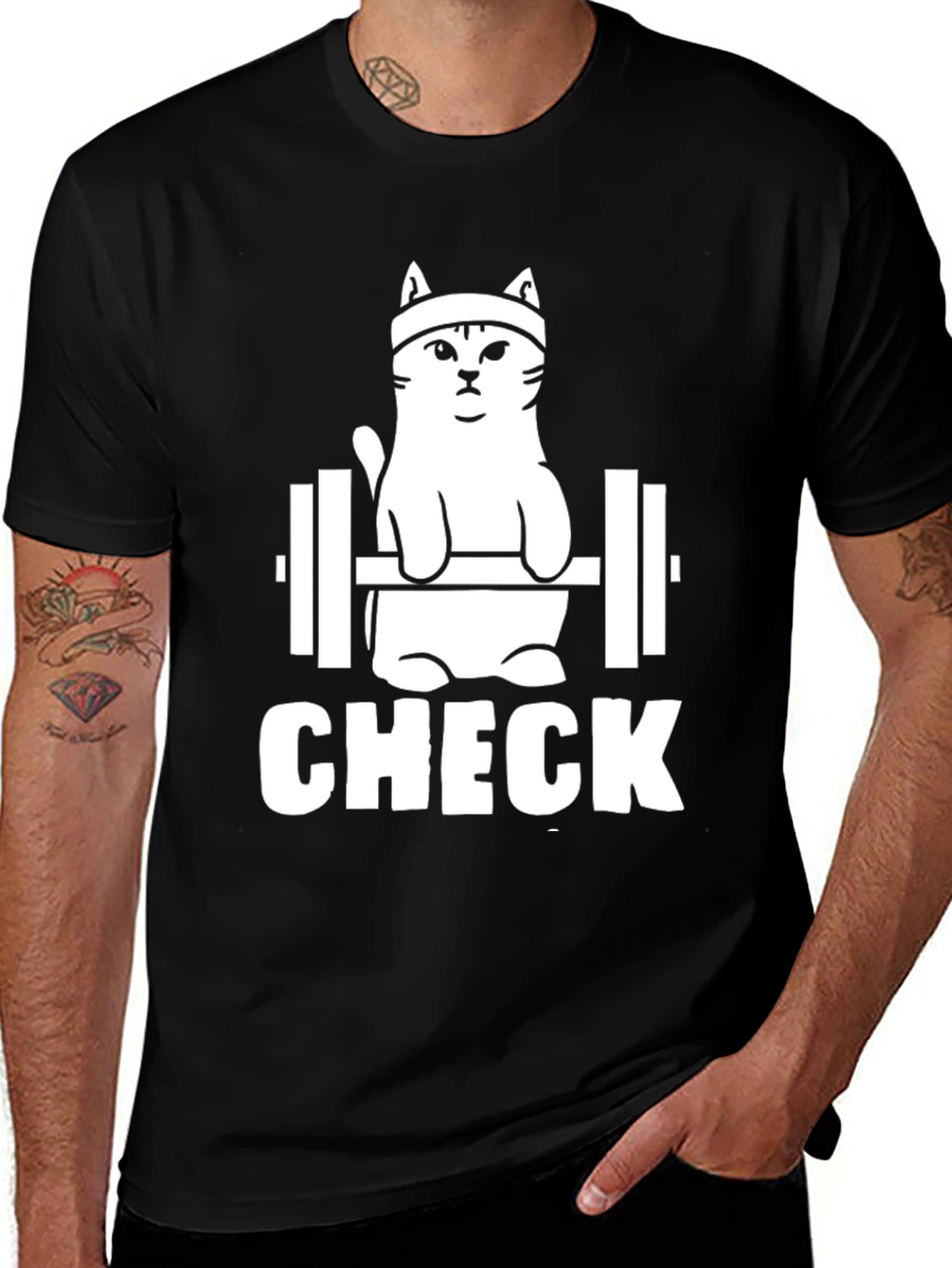 Variant 7 of Funny Cat Gym T-Shirt | Workout Animal Tee