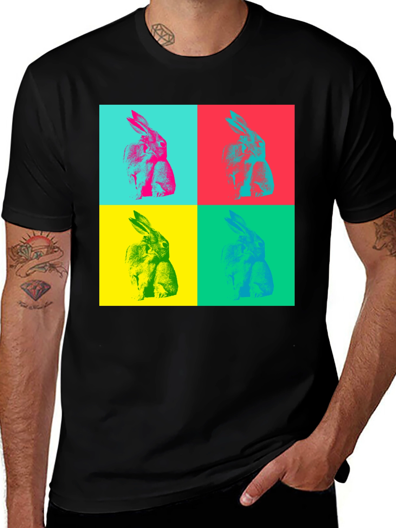 Variant 19 of Pop Art Bunny T-Shirt - Colorful Graphic Tee
