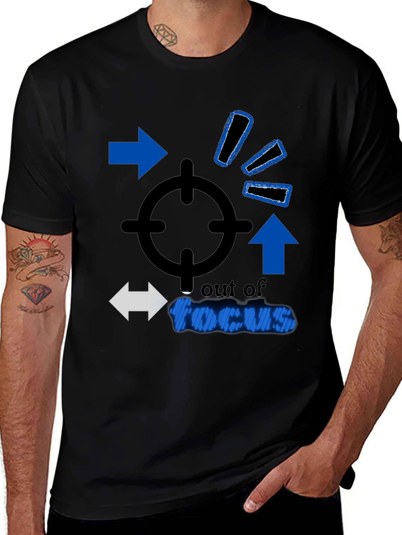 Variant 23 of Out of Focus Graphic Tee - Black Cotton Casual