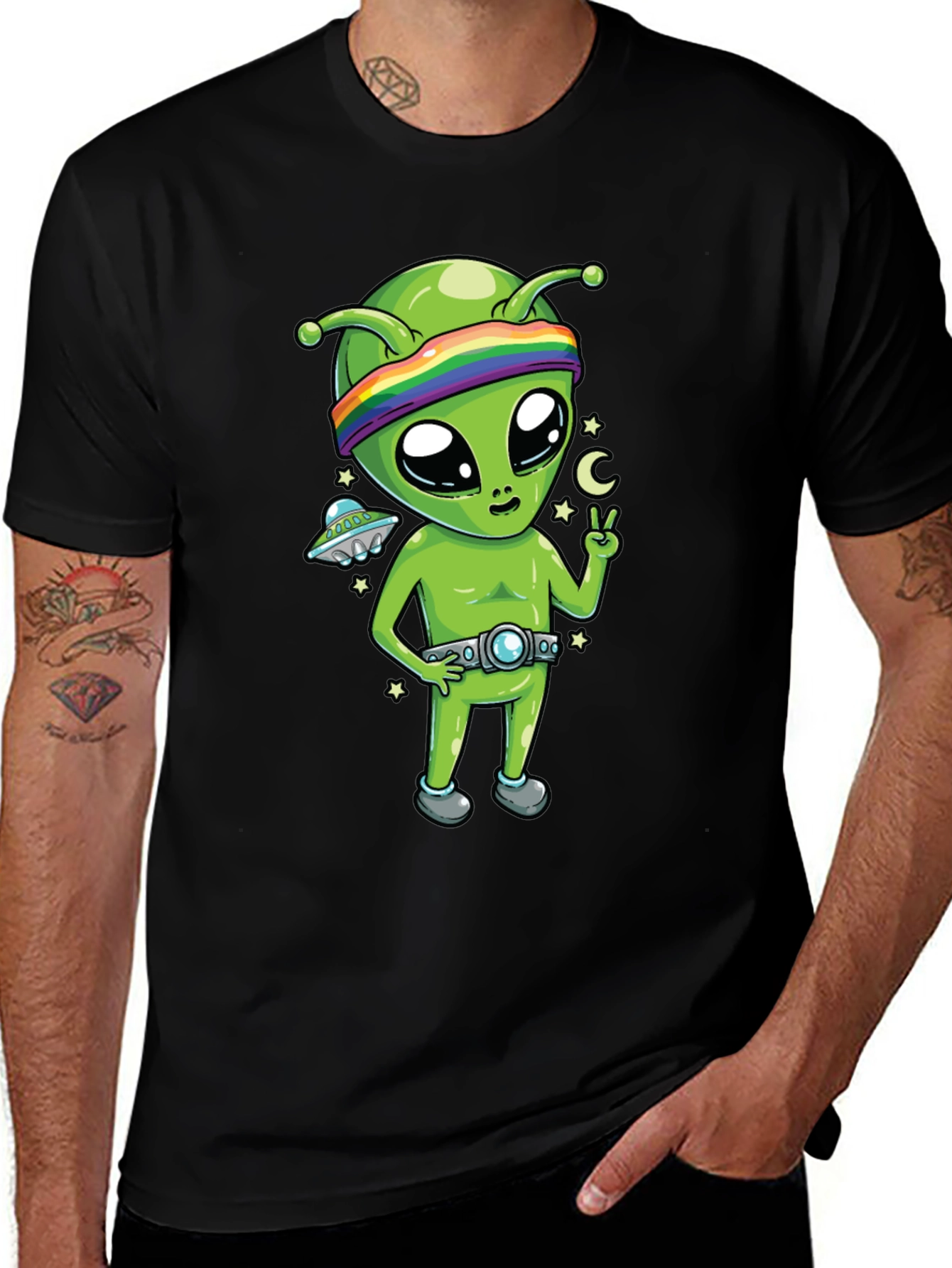 Alien Graphic Tee - Peace, Love, & Space!