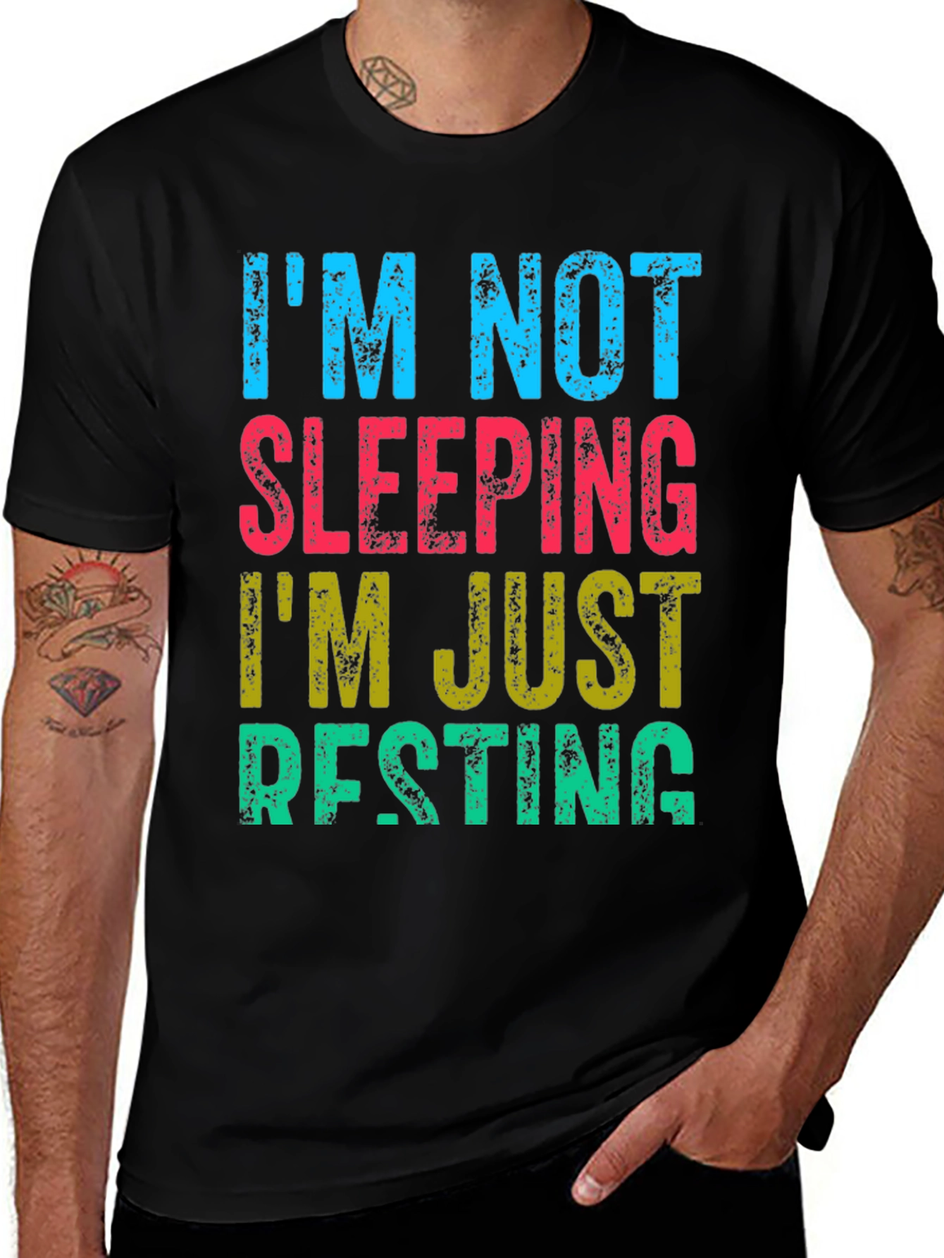 Variant 3 of Funny "I'm Not Sleeping, I'm Just Resting" T-Shirt