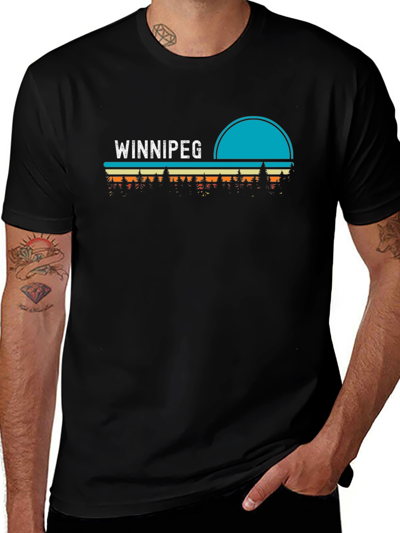 Winnipeg Retro Sunset T-Shirt - Graphic Tee