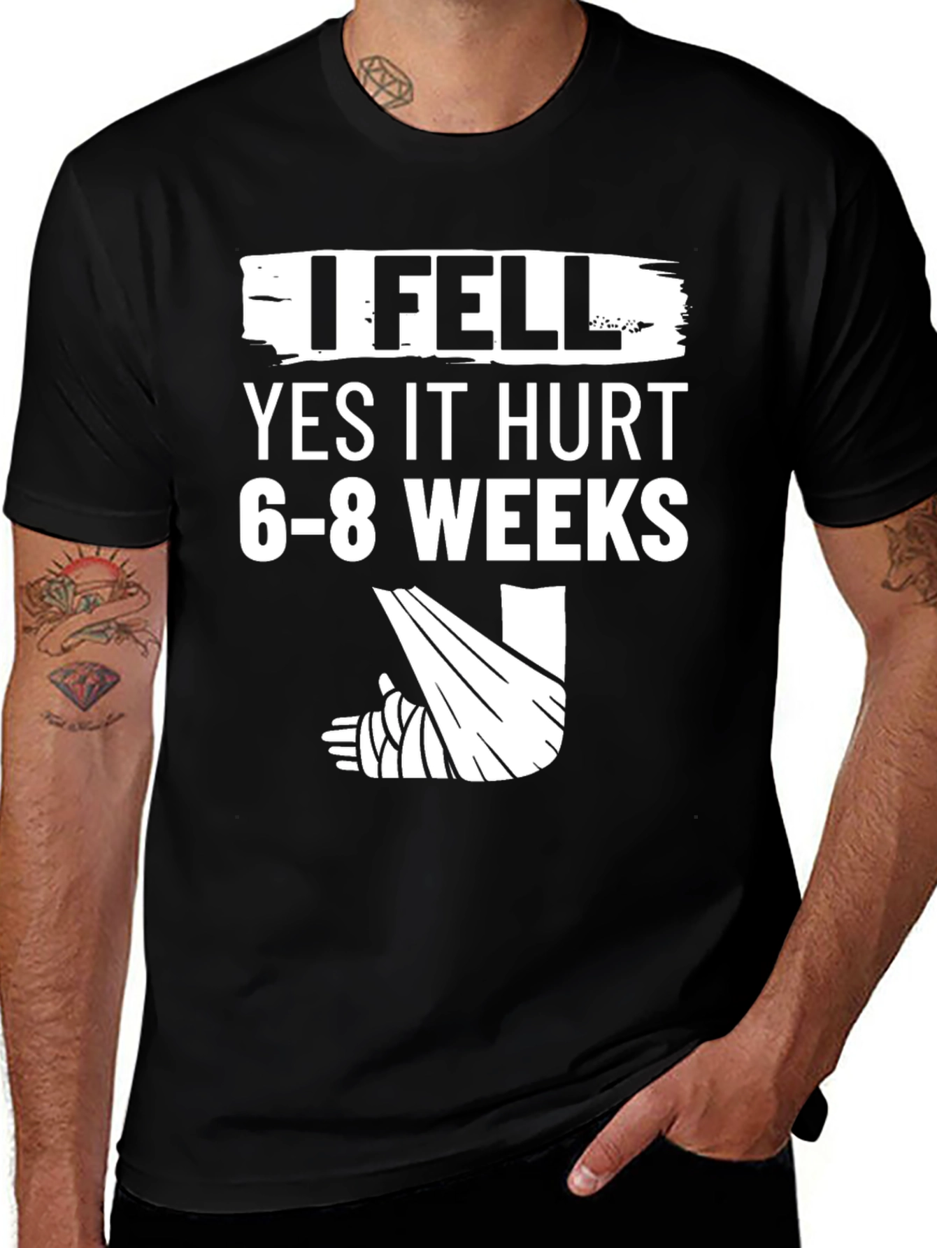 Variant 17 of I Fell Funny Broken Leg T-Shirt