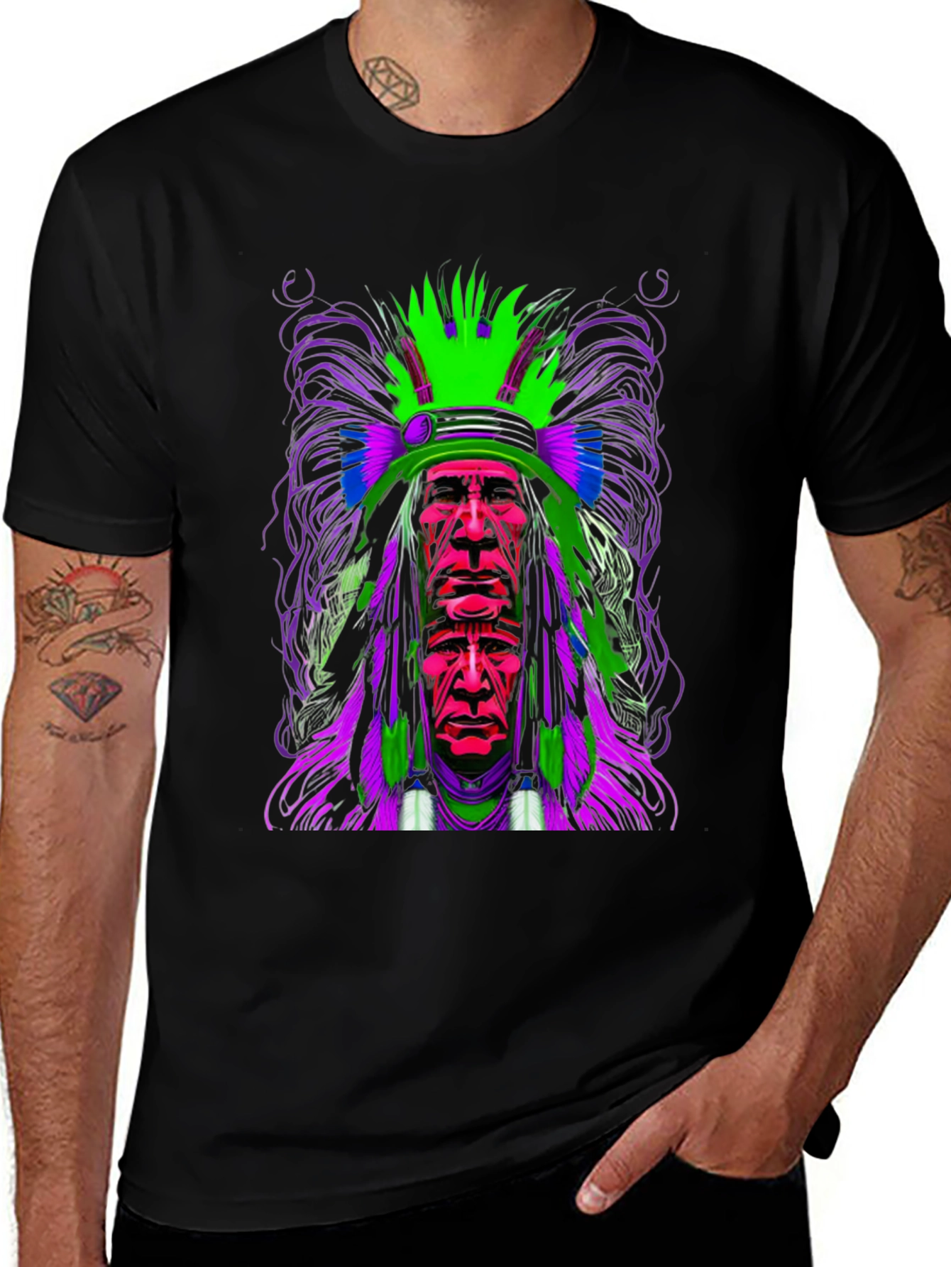 Variant 19 of Native American Chief Graphic T-Shirt