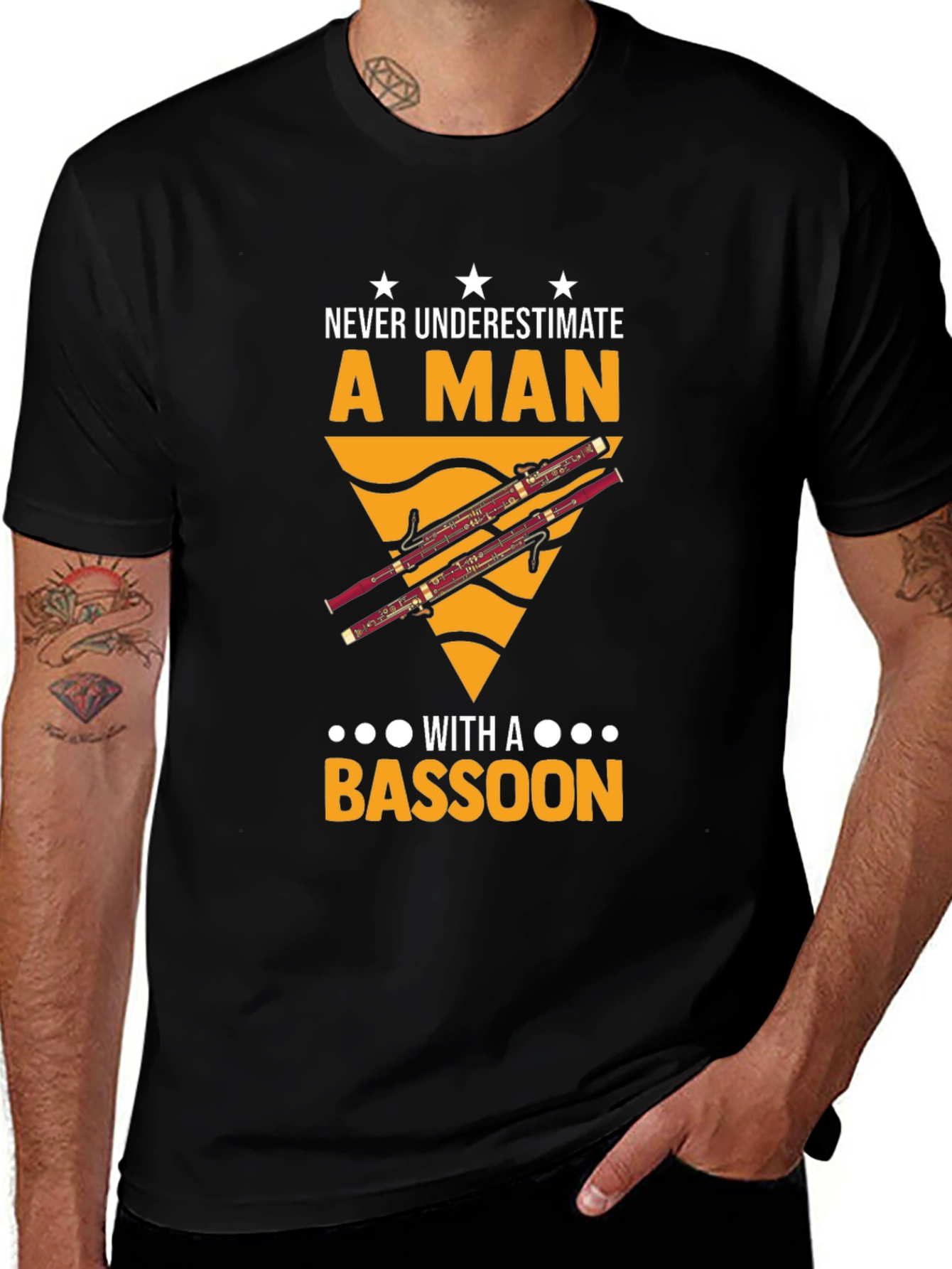 Variant 19 of Never Underestimate a Man with a Bassoon T-Shirt