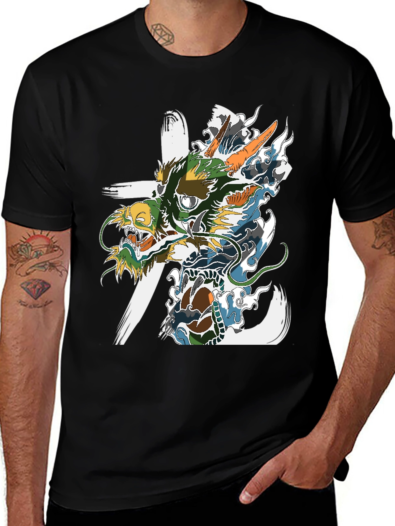 Variant 16 of Dragon Graphic Tee - Asian Inspired Art