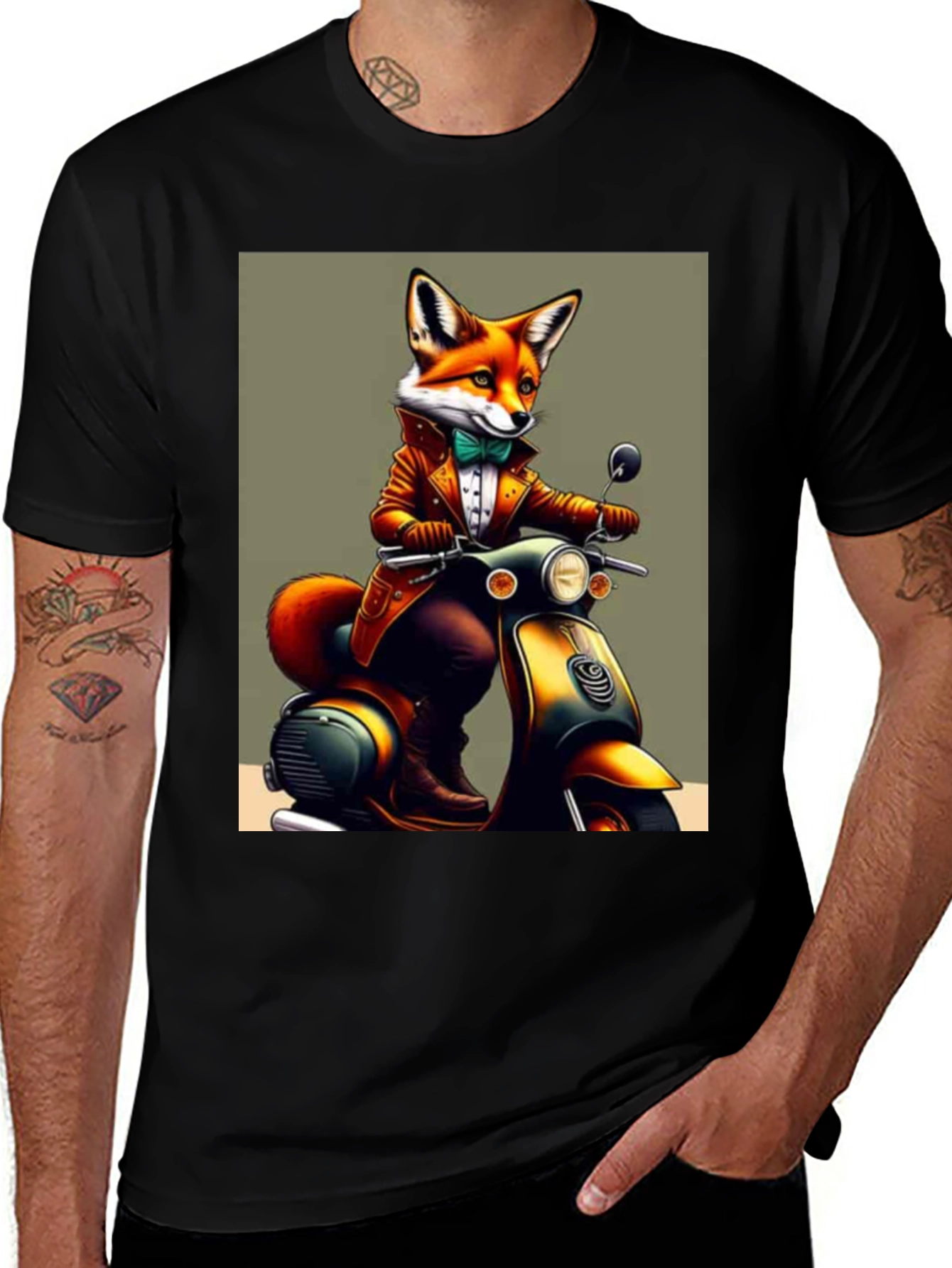 Variant 19 of Fox on Scooter Graphic T-Shirt