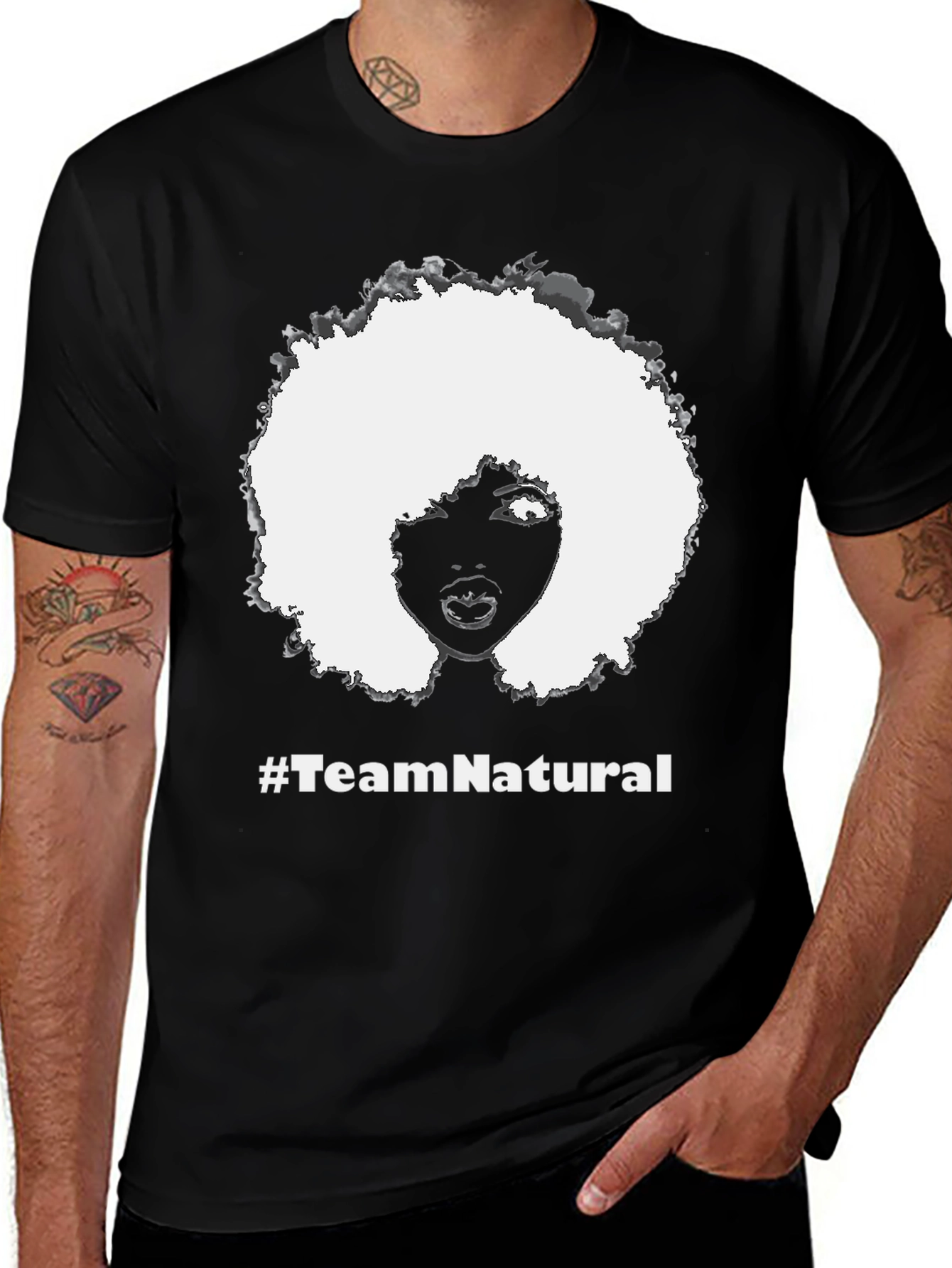 Team Natural Afro Graphic Tee - Black