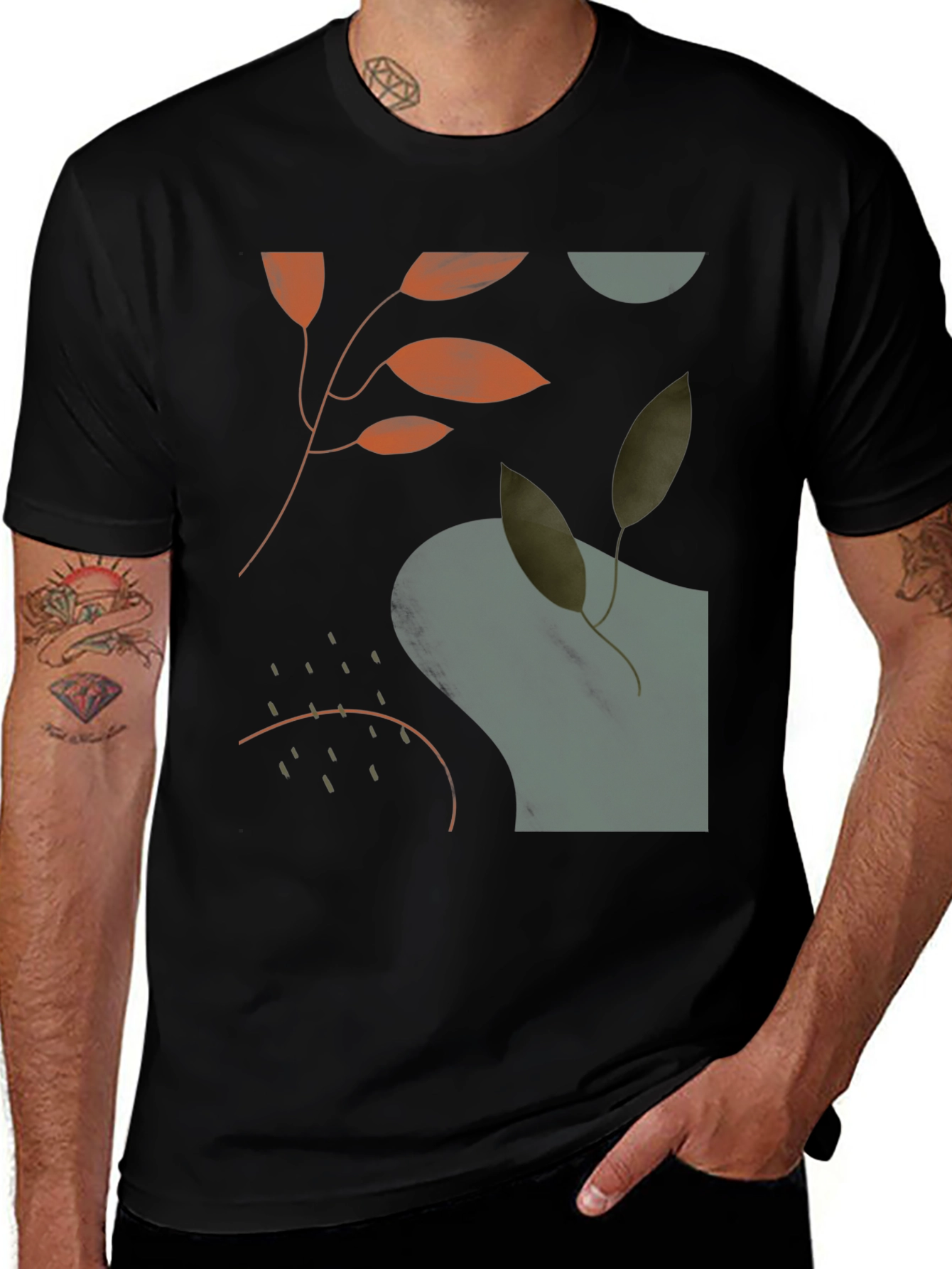 Variant 21 of Abstract Graphic Print Black T-Shirt