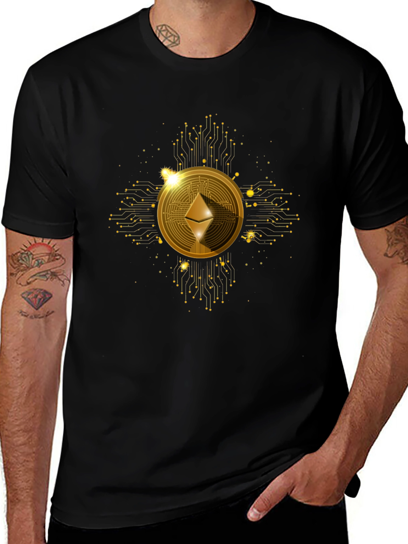 Variant 20 of Ethereum Crypto Circuit Black T-Shirt