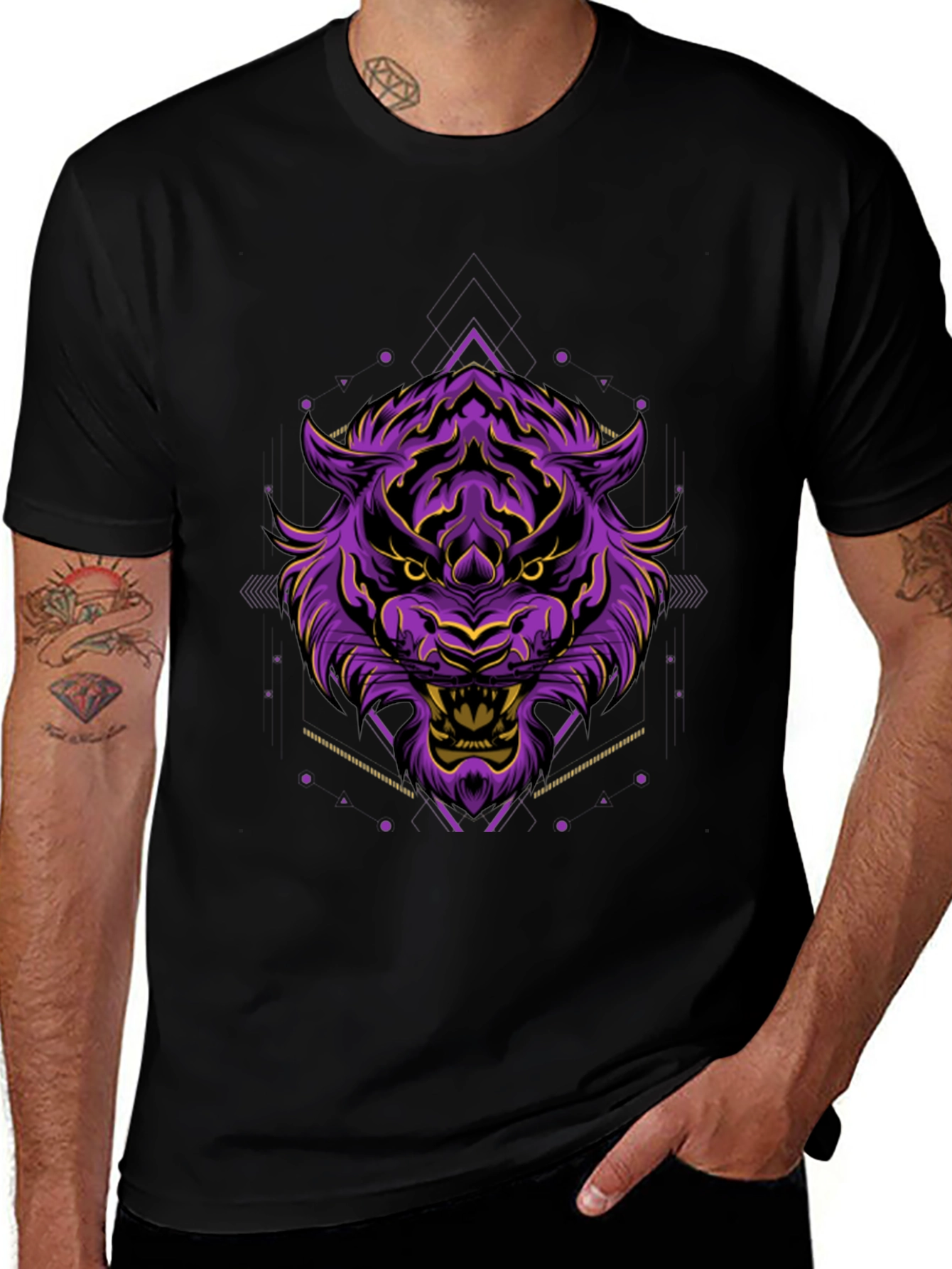 Variant 25 of Purple Tiger Graphic Tee - Bold Style