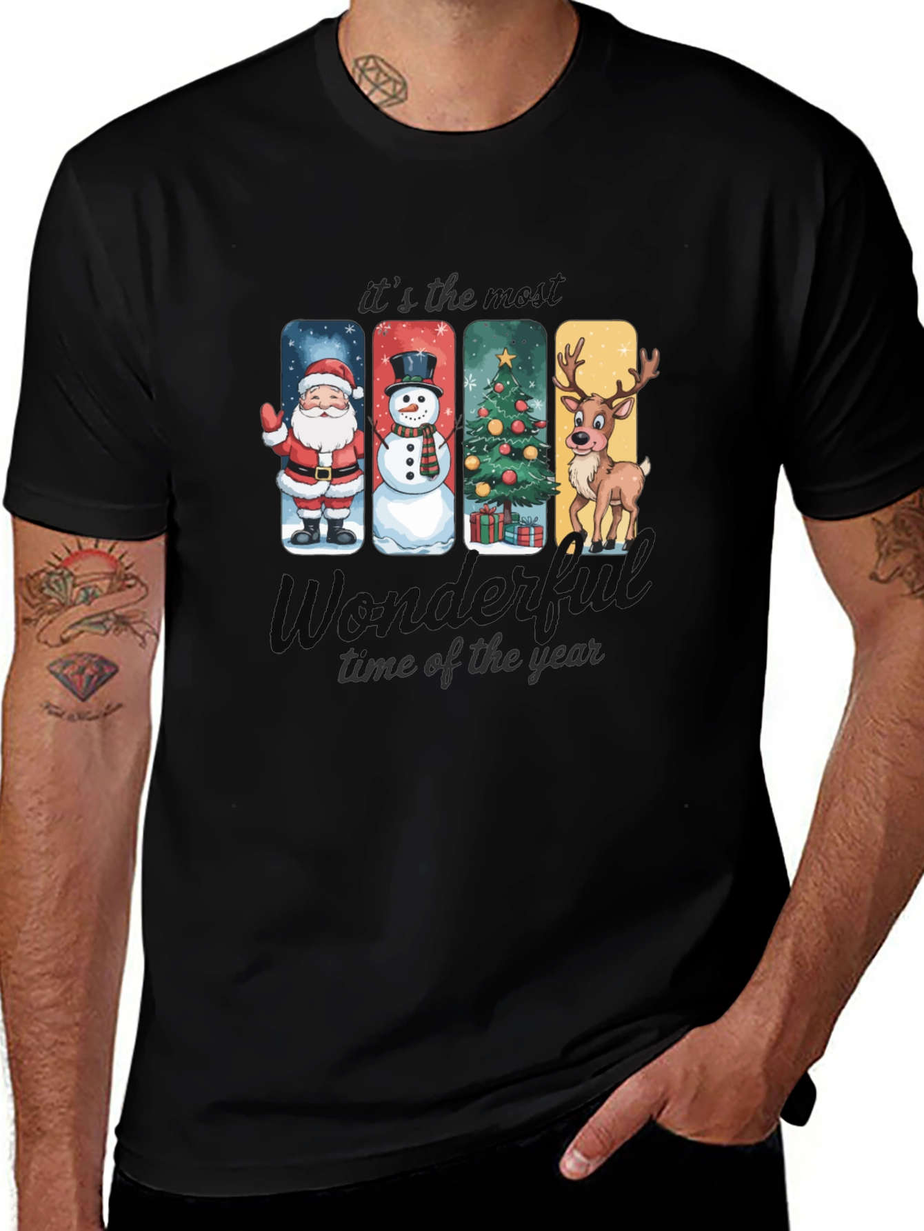 Black Holiday Character T-Shirt main image