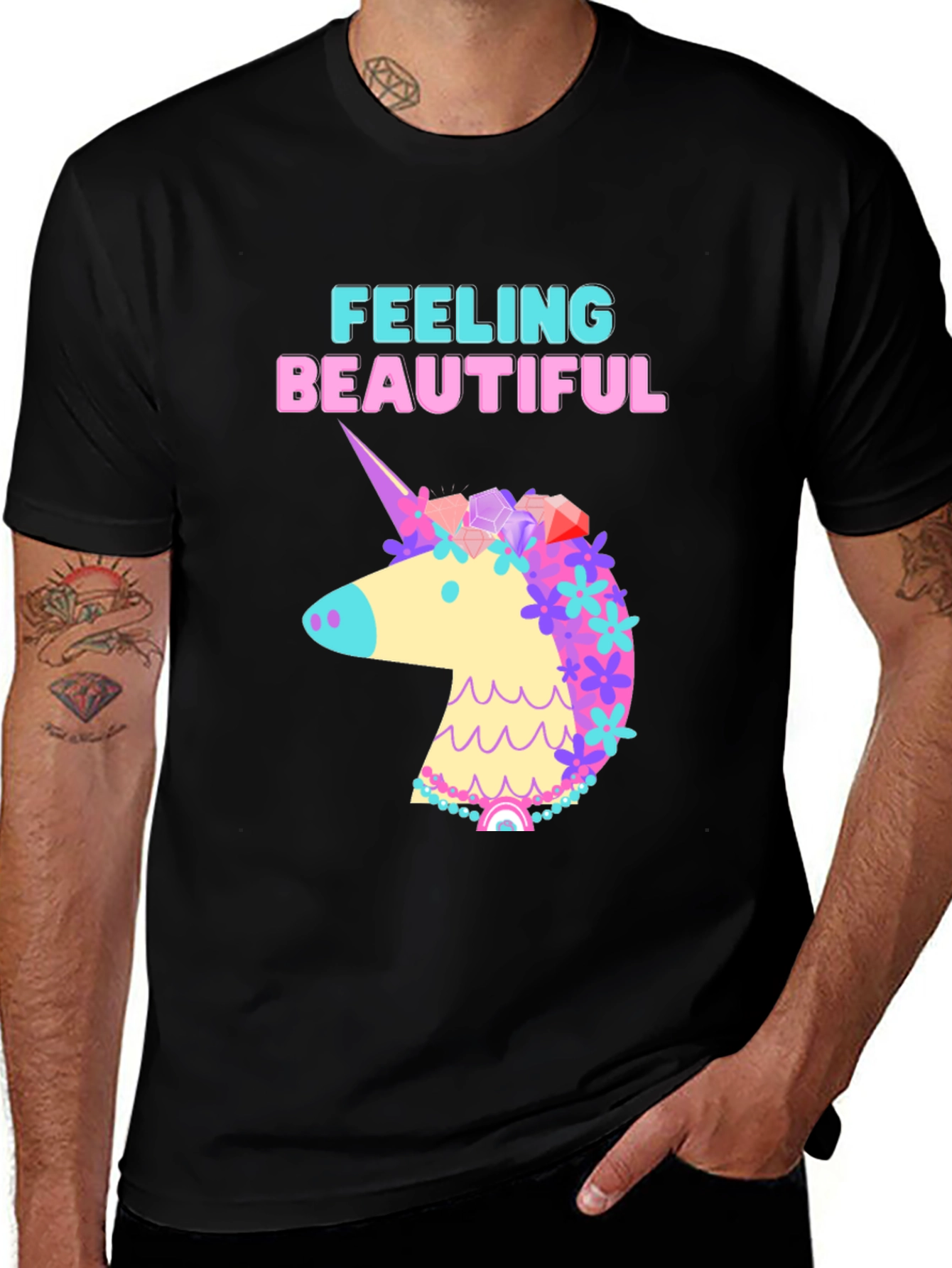 Variant 14 of Feeling Beautiful Unicorn Graphic Tee