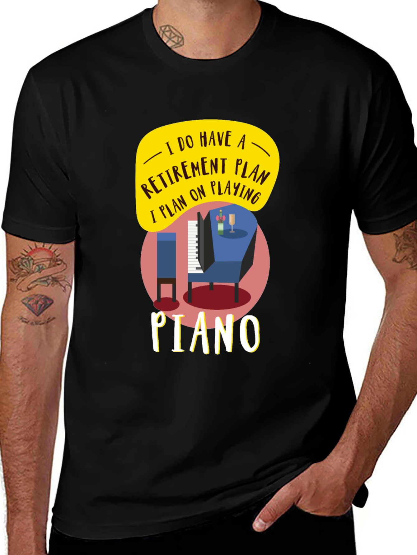 Variant 3 of Retirement Plan Piano Player T-Shirt