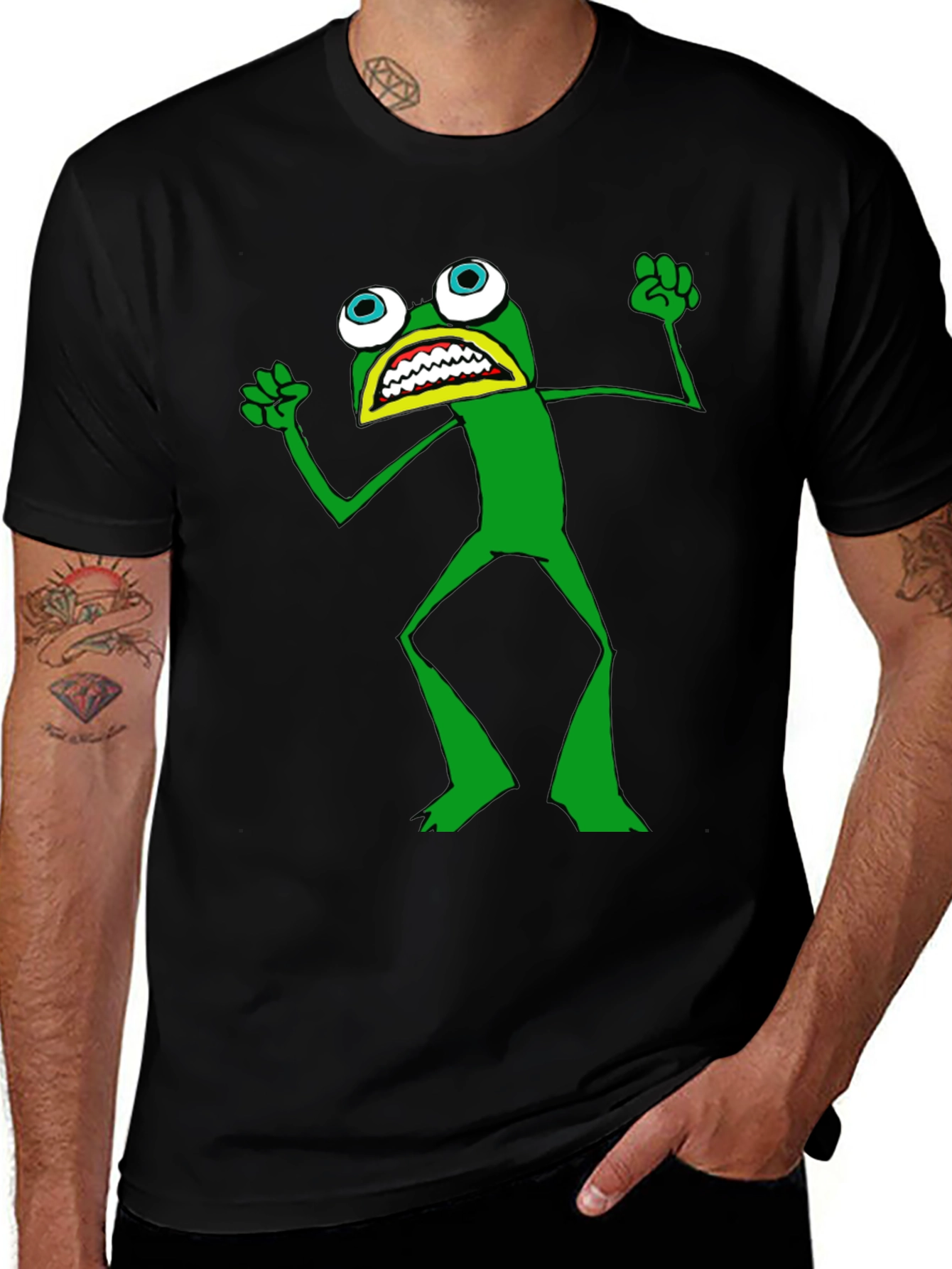 Variant 25 of Funny Cartoon Frog Graphic T-Shirt