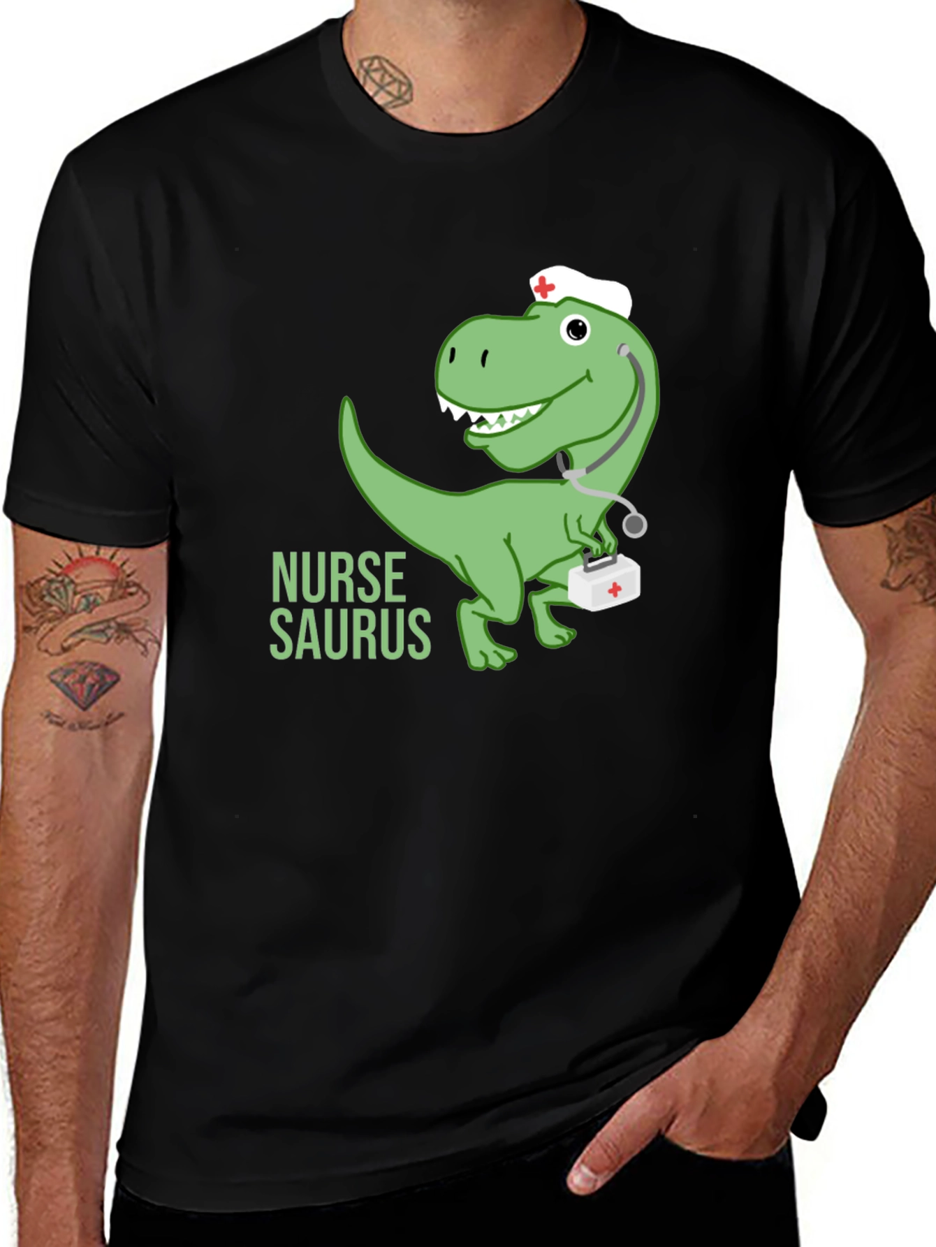 Variant 27 of Nurse Dinosaur T-Shirt -  Medical Humor Tee
