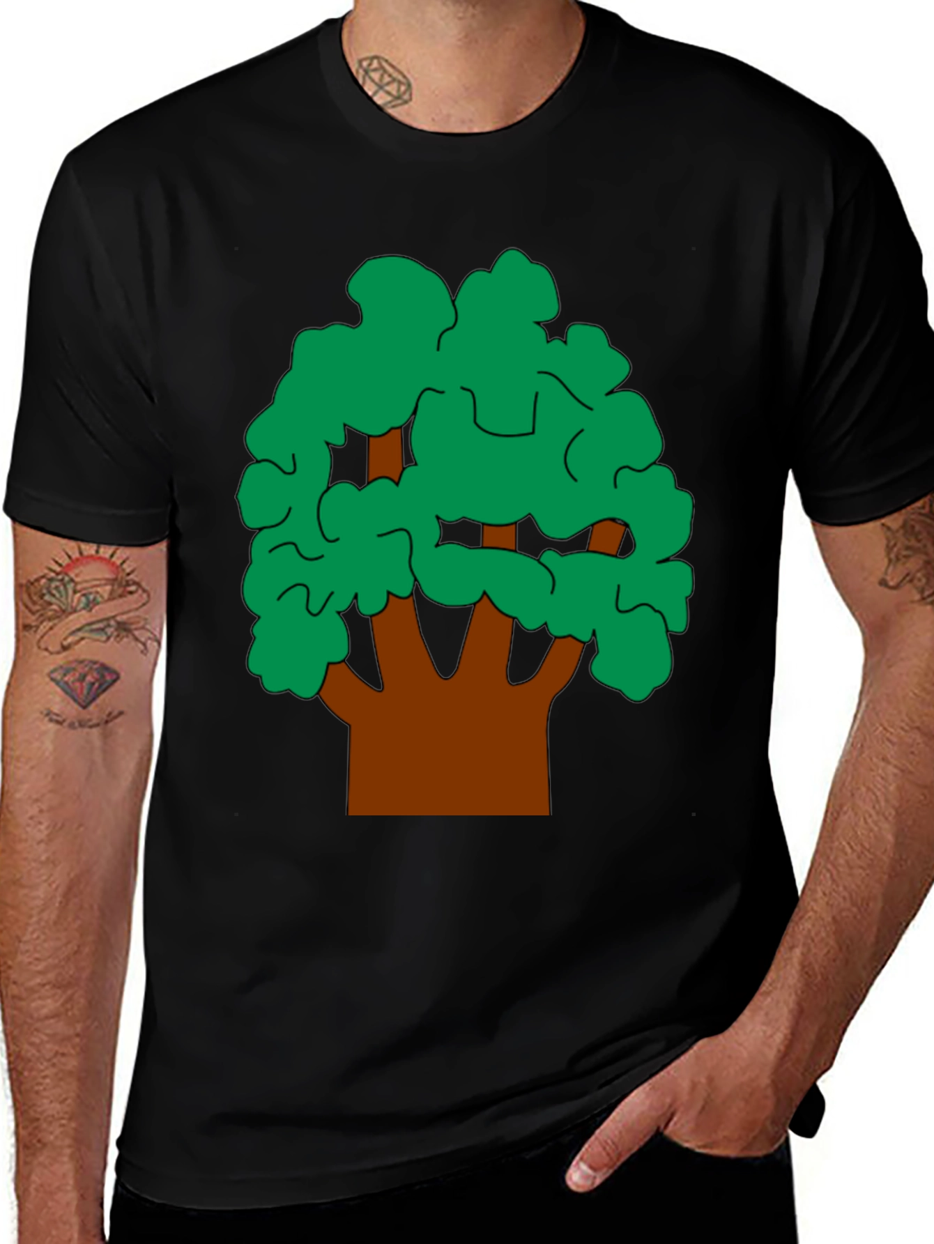 Variant 19 of Tree Graphic Tee - Nature Inspired Black T-Shirt