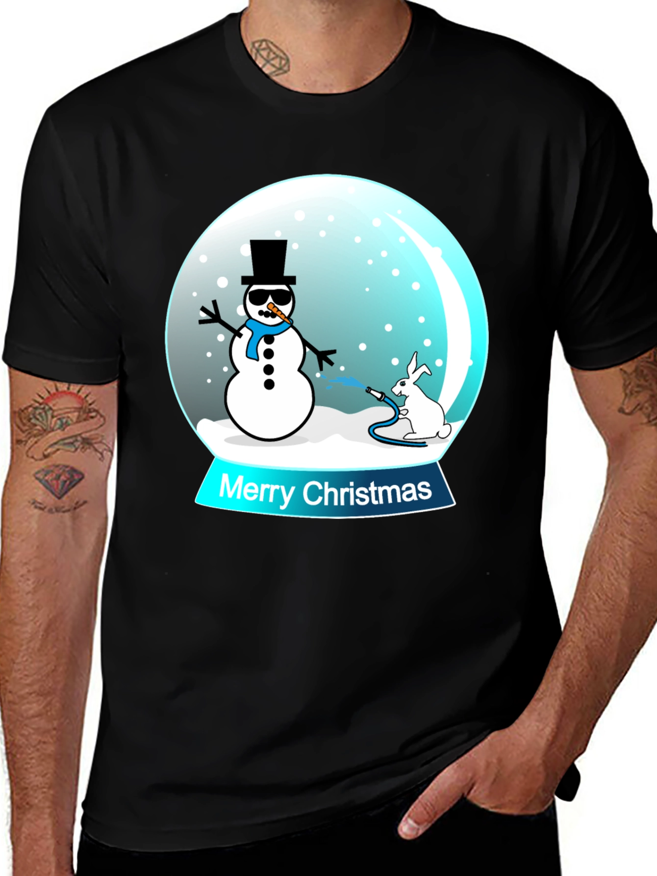Funny Christmas Snow Globe Graphic T-Shirt