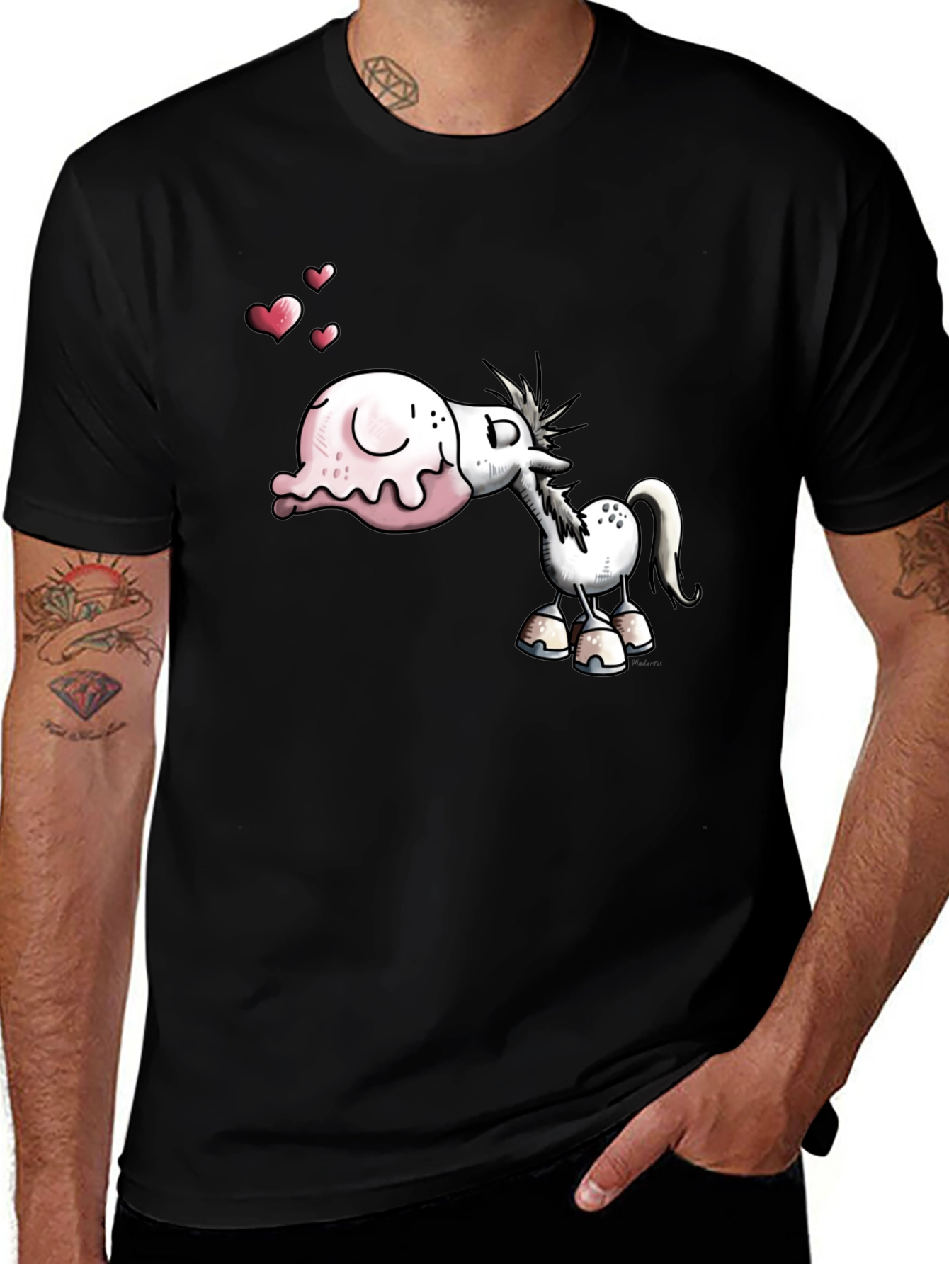 Variant 20 of Unicorn Bubblegum Graphic Tee - Stylish Black T-Shirt