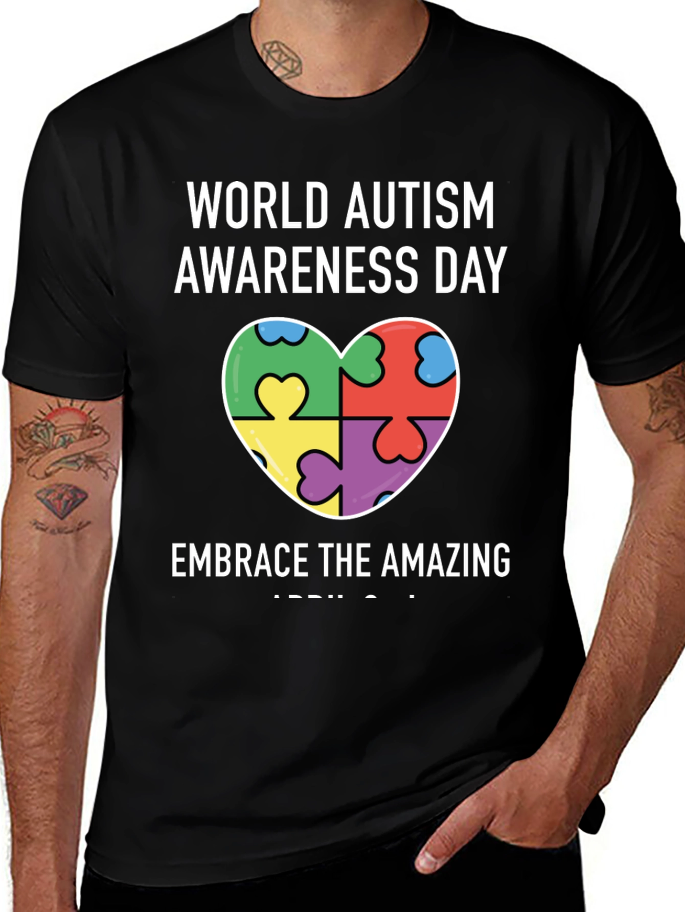 Variant 29 of Autism Awareness Day Heart Puzzle T-Shirt