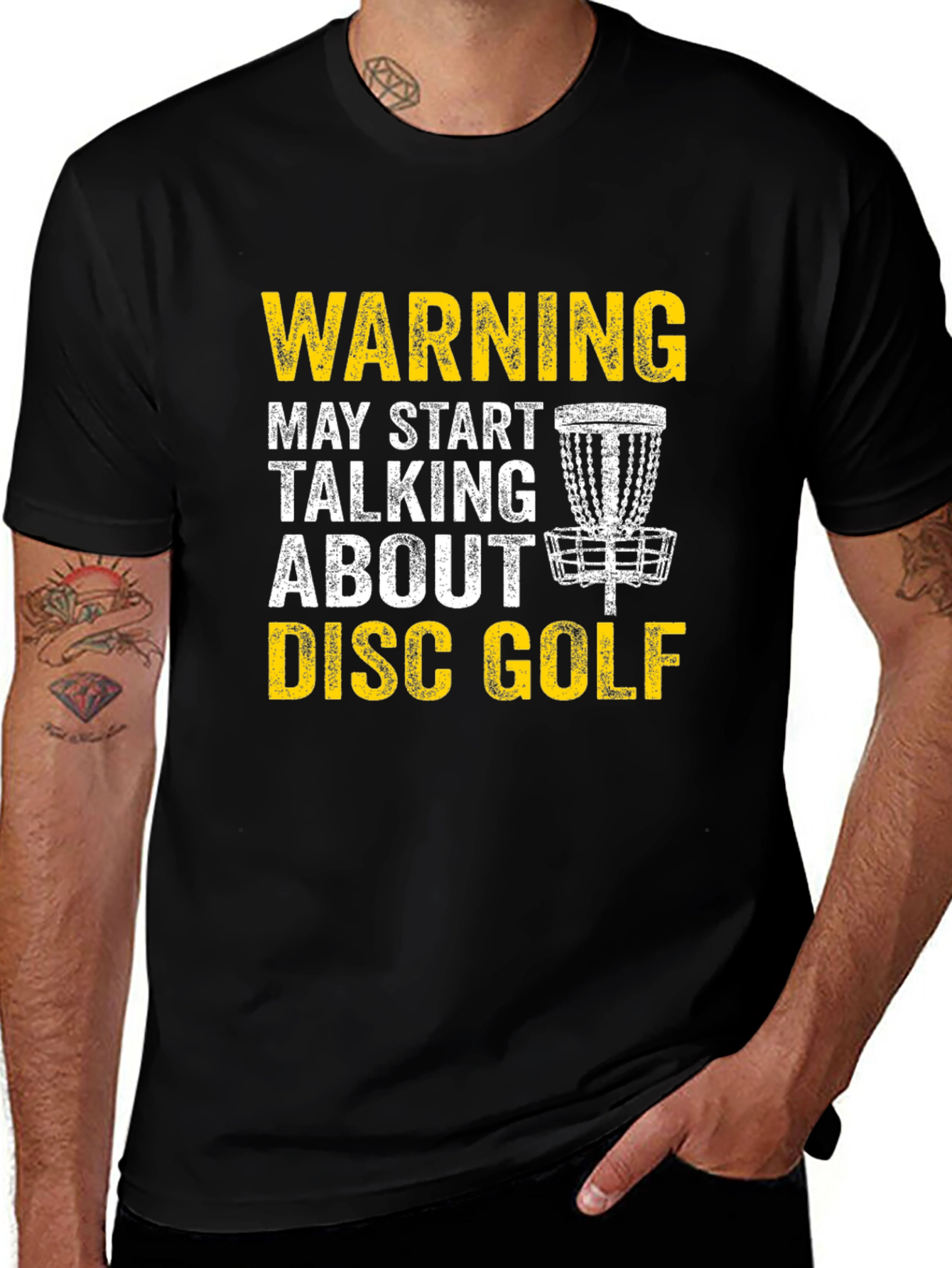 Variant 14 of Warning May Start Talking About Disc Golf Graphic T-Shirt