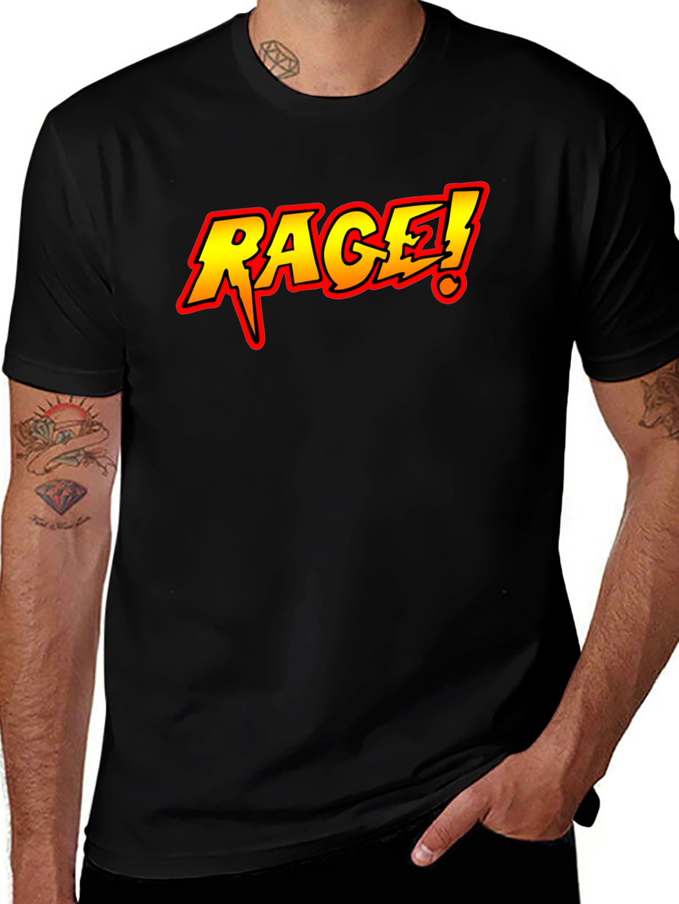 Variant 3 of Rage! Graphic Print Black T-Shirt