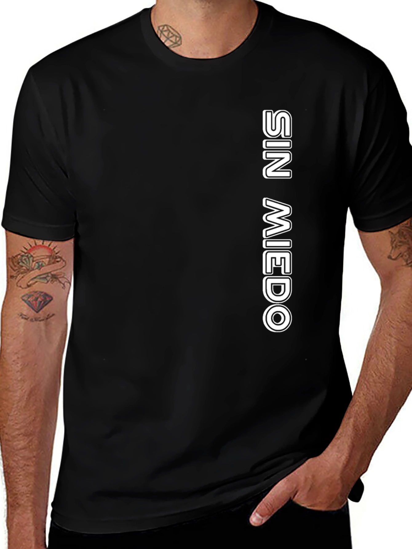 Variant 11 of Sin Miedo Graphic T-Shirt - Bold & Stylish Black Tee