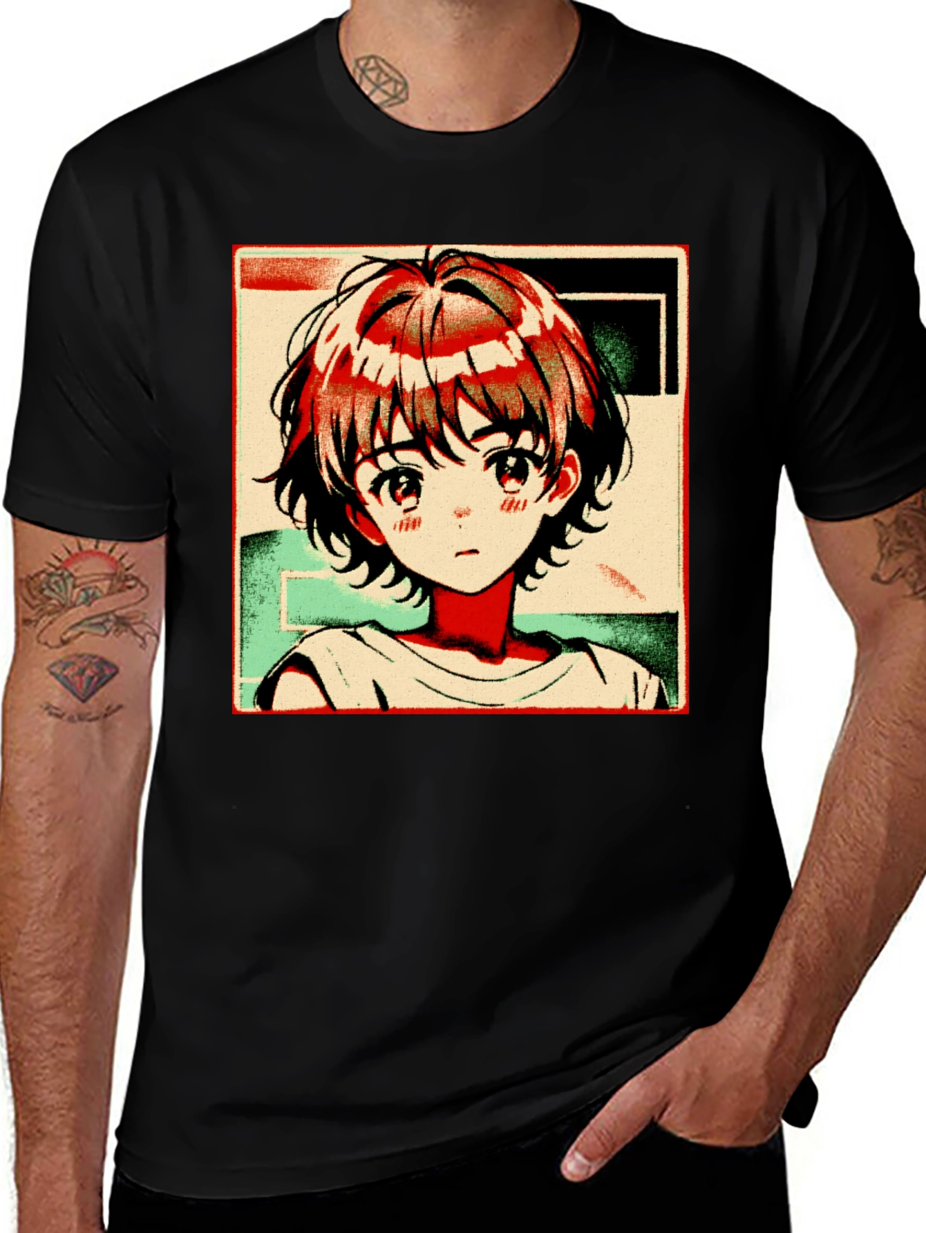 Variant 28 of Anime Girl Graphic Tee - Trendy Black T-Shirt