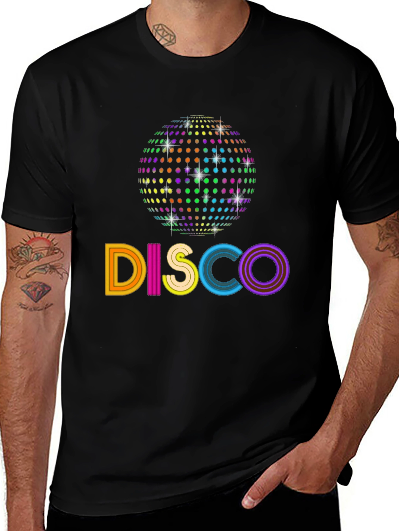Variant 4 of Disco Ball Graphic Tee - Retro Party Shirt