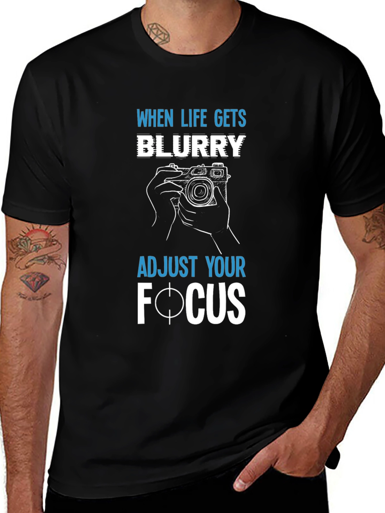 Variant 23 of Blurry Life Focus T-Shirt - Camera Design