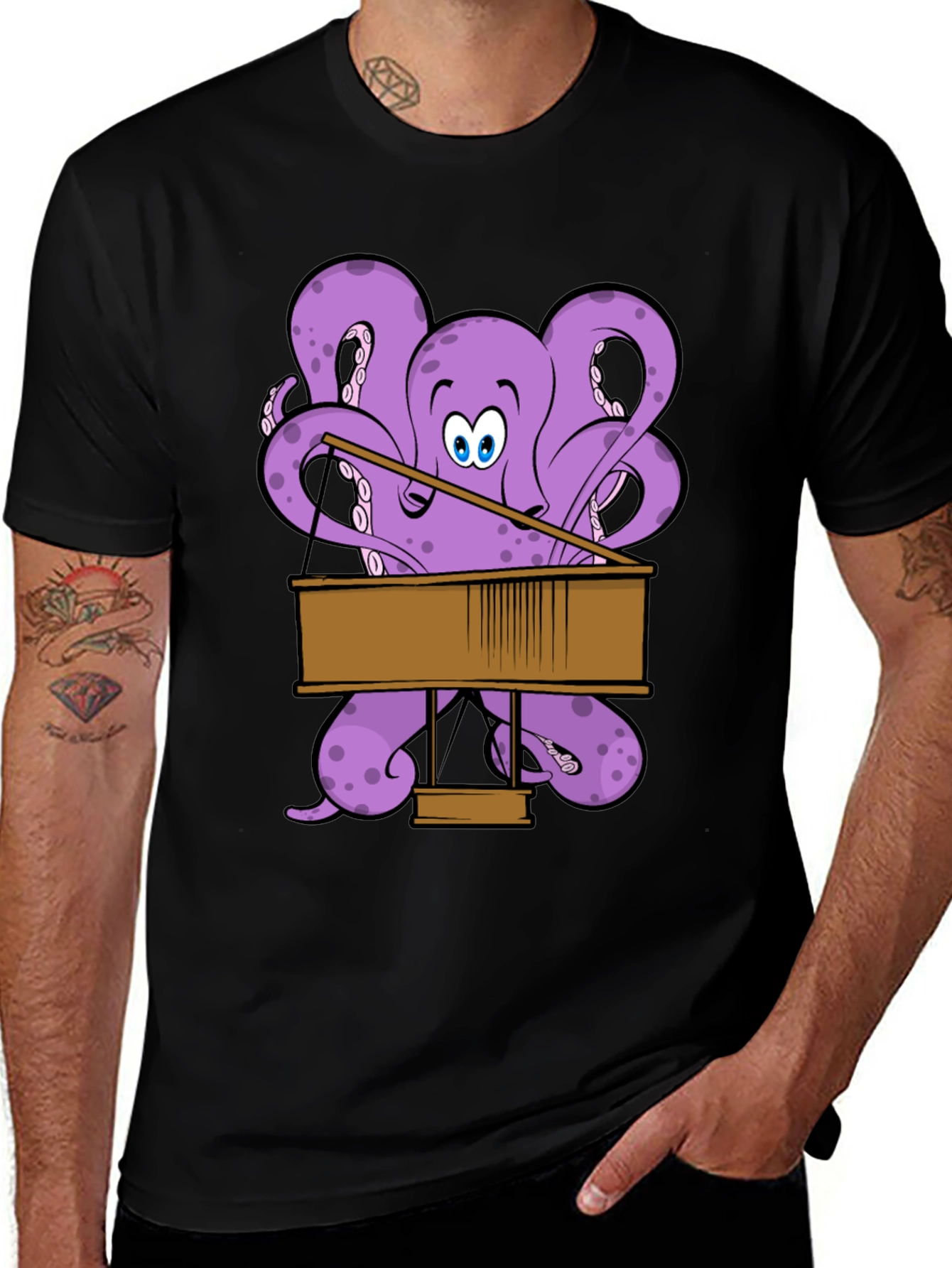Variant 24 of Octopus Pianist Graphic T-Shirt