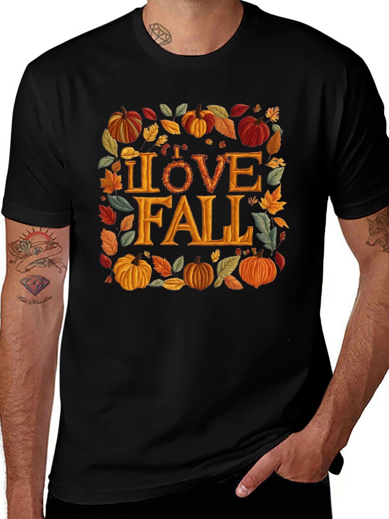 I Love Fall Graphic Tee, Autumn Pumpkin Shirt