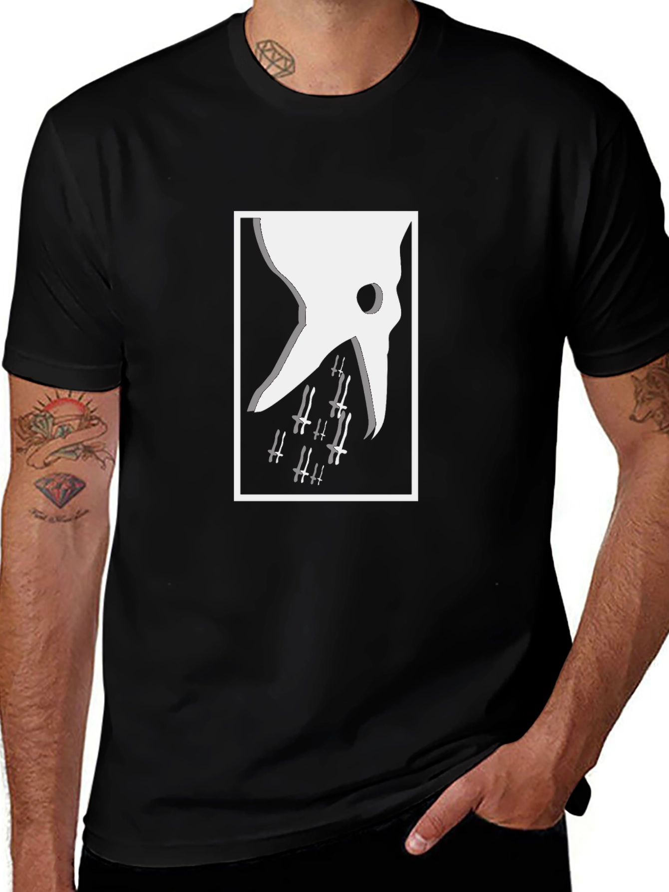 Variant 9 of Abstract Graphic Tee - Black Cotton Blend
