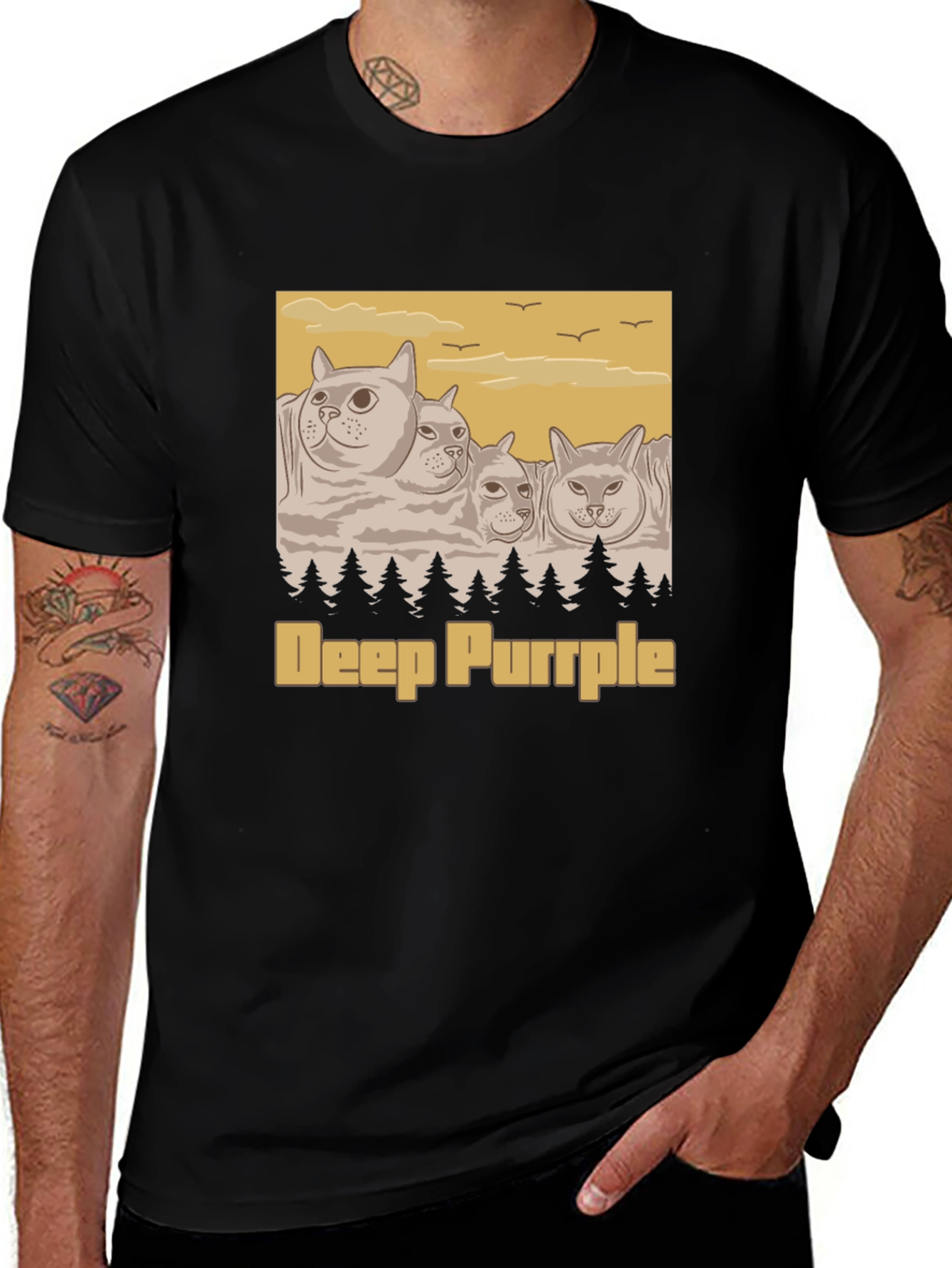Variant 20 of Deep Purrple Cats T-Shirt - Music Inspired Tee
