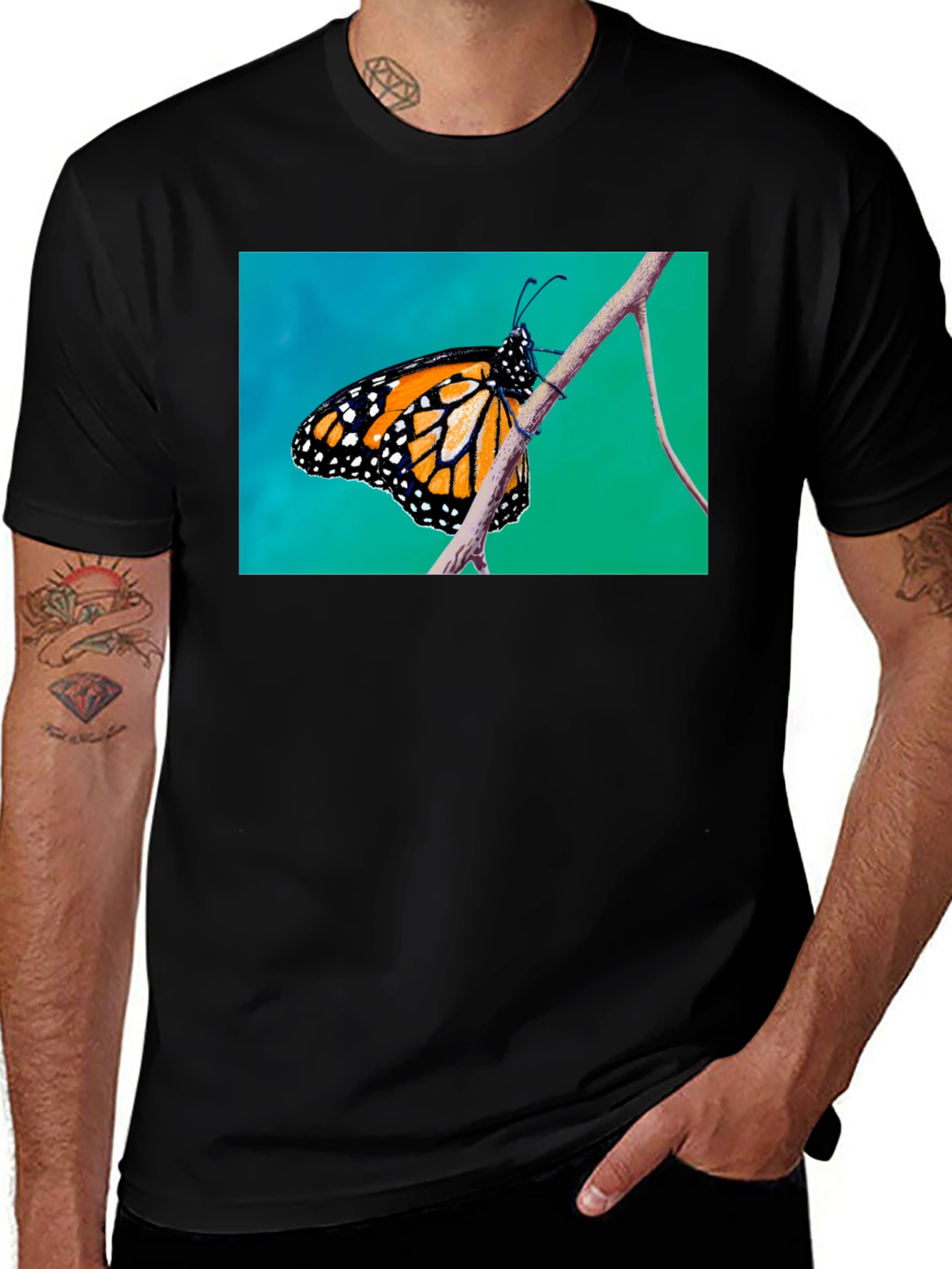 Variant 16 of Monarch Butterfly T-Shirt - Black