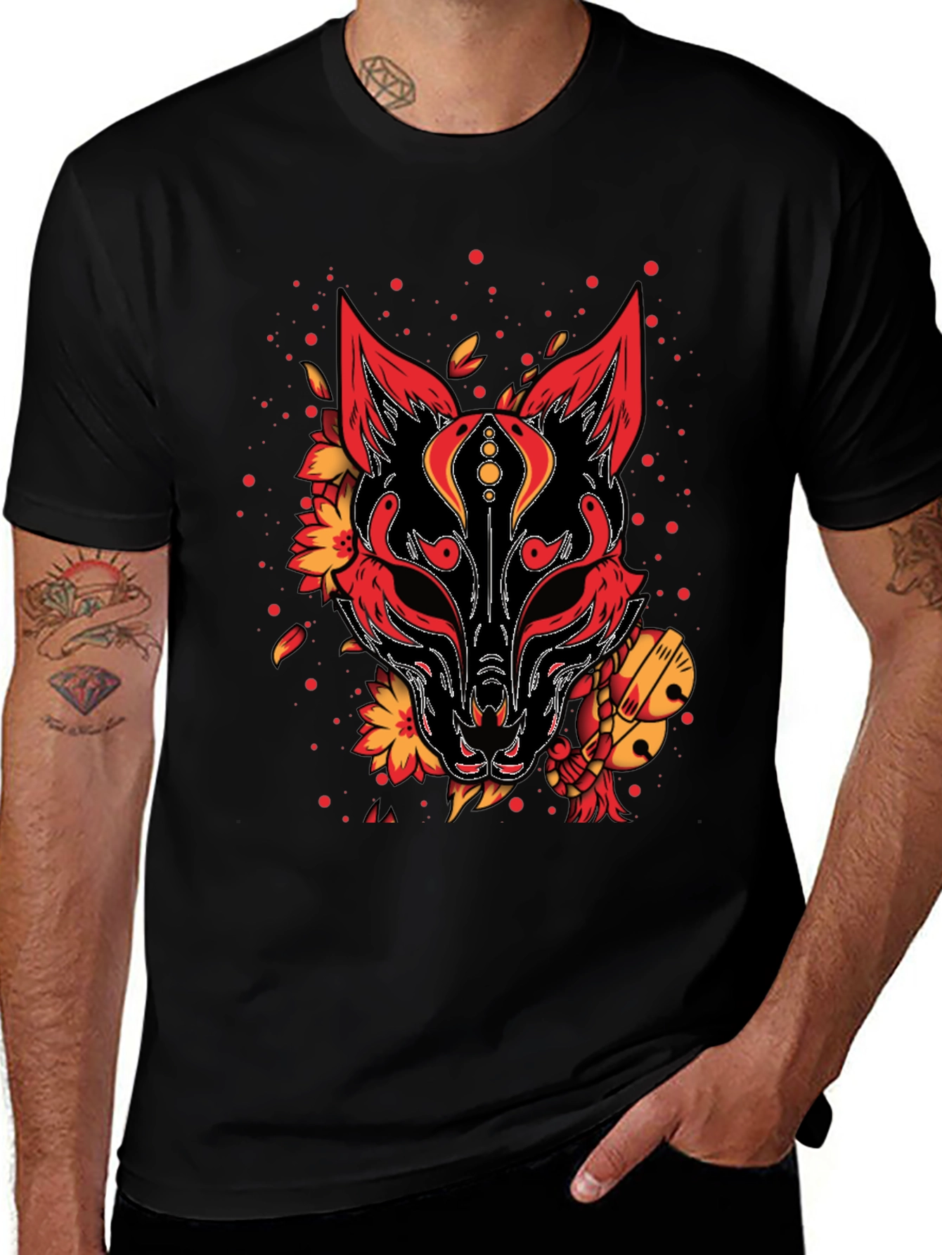 Variant 27 of Fox Mask Graphic Print T-Shirt