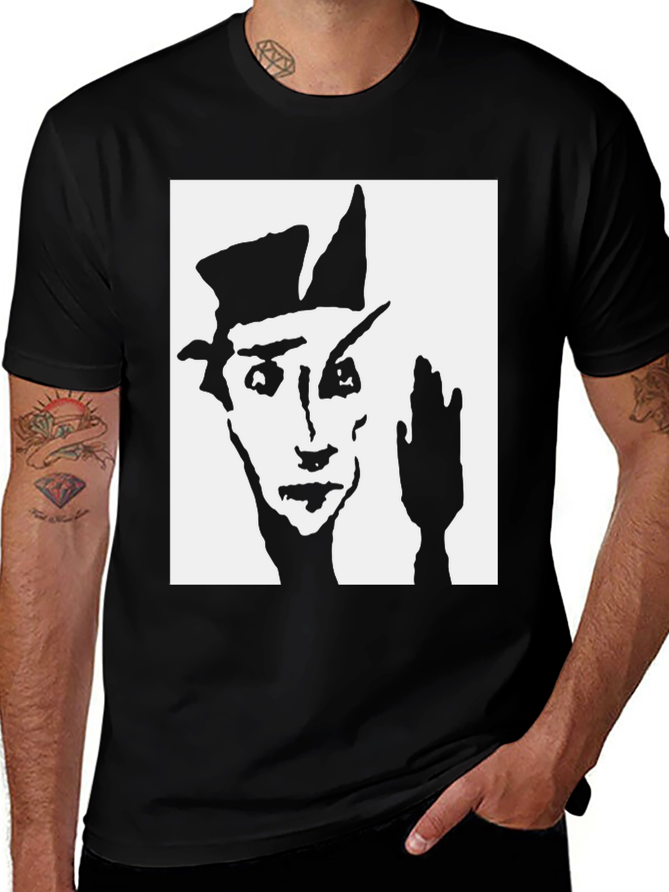 Variant 10 of Surrealist Art Tee - Black Cotton Graphic T-Shirt