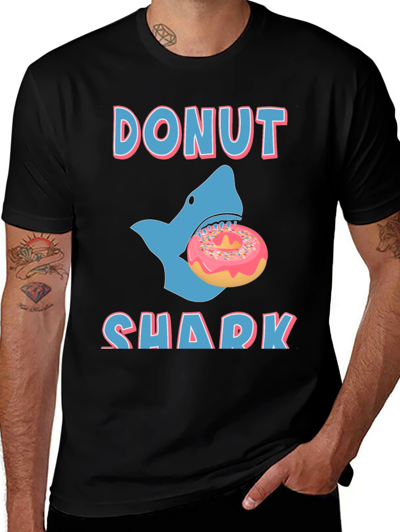 Variant 24 of Donut Shark Graphic T-Shirt - Black