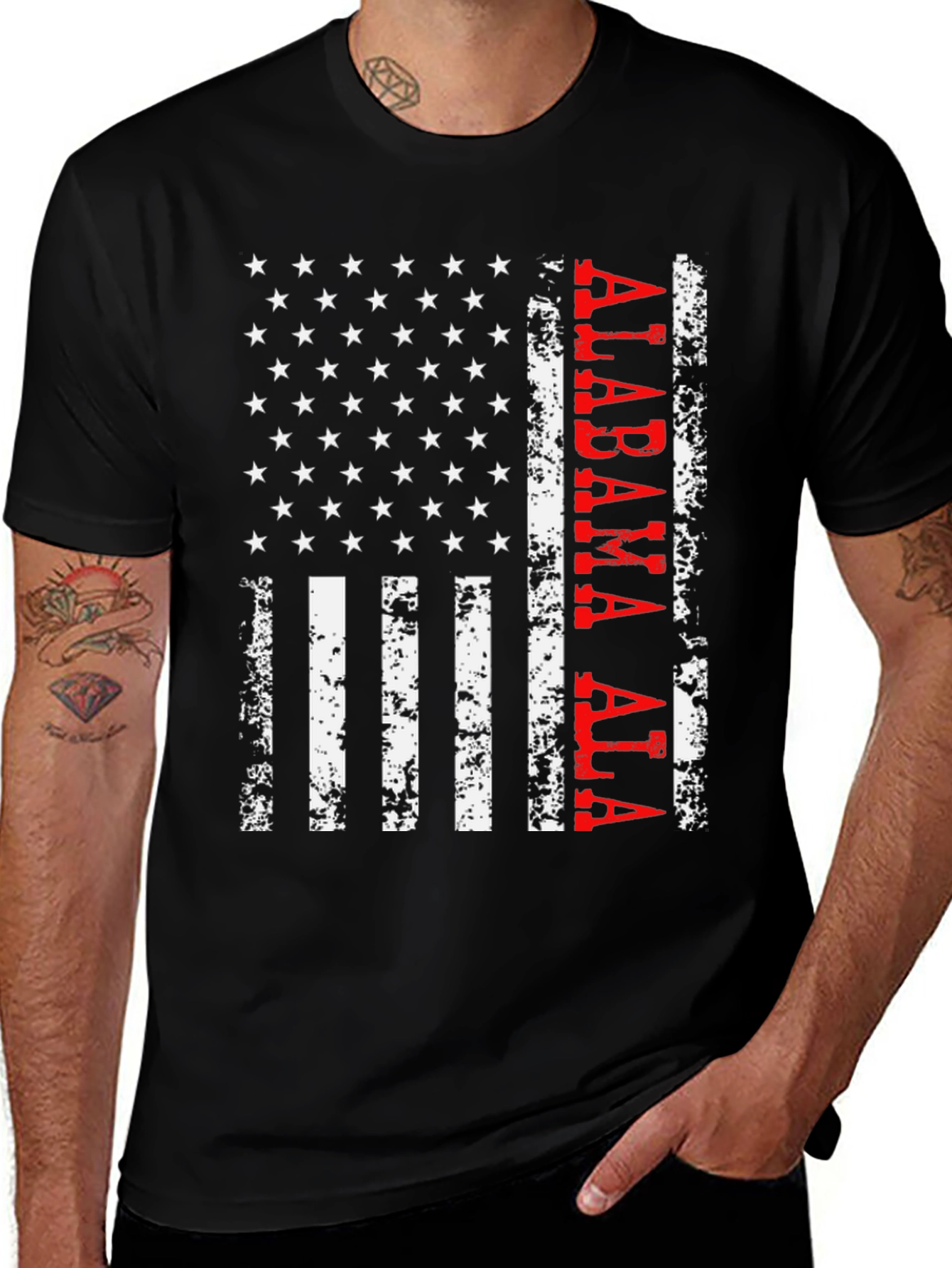 Alabama Flag Graphic T-Shirt - Distressed Print