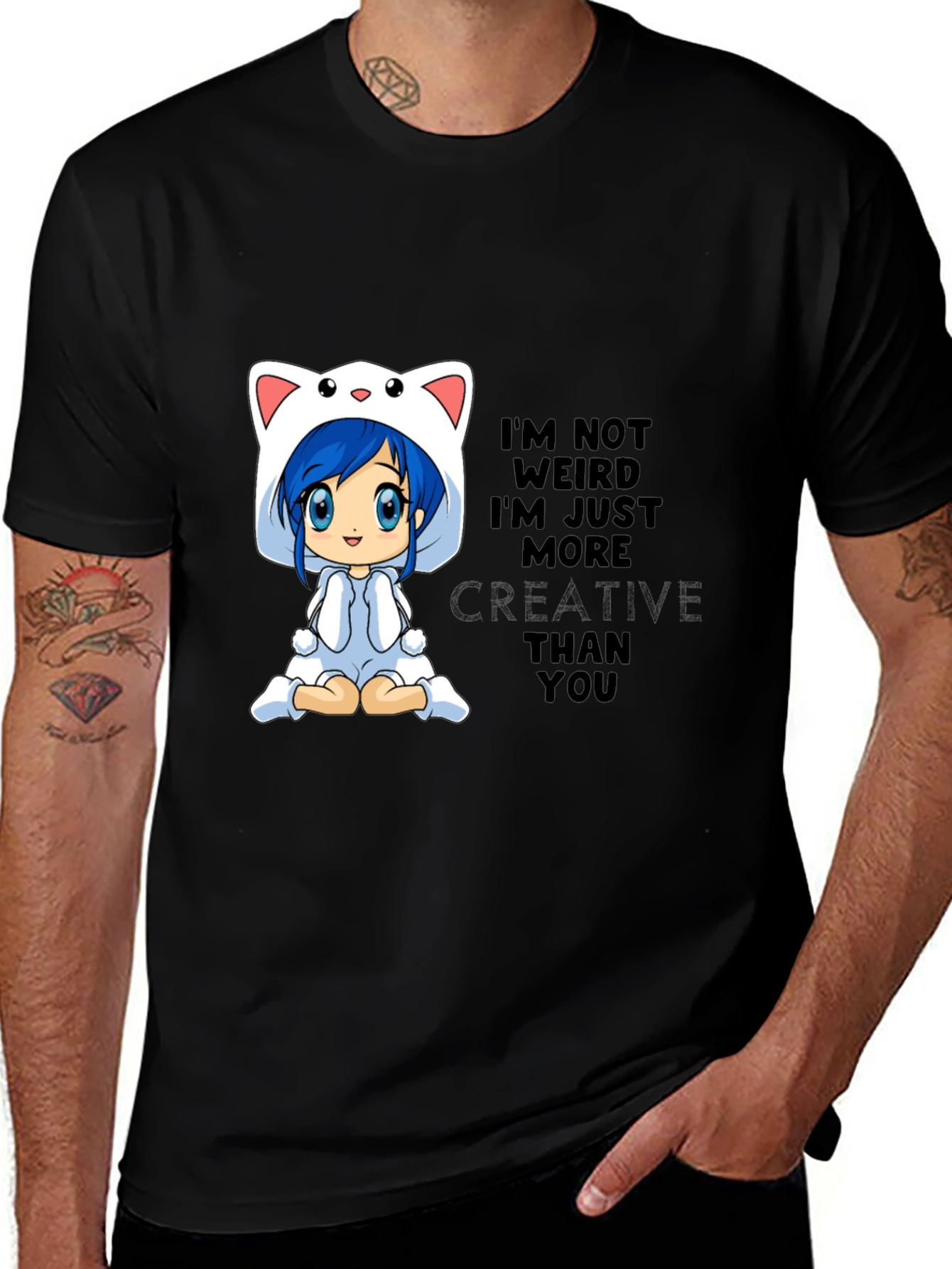 Variant 4 of Anime Girl T-Shirt - "Not Weird, Just More Than You"