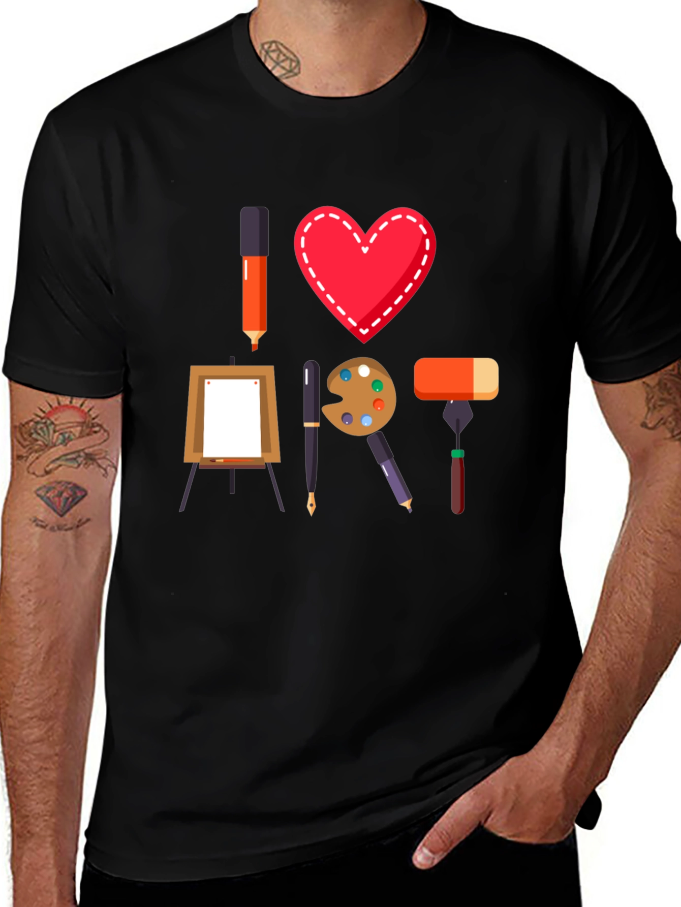 Variant 24 of I Heart Art T-Shirt - Artist Lover Tee