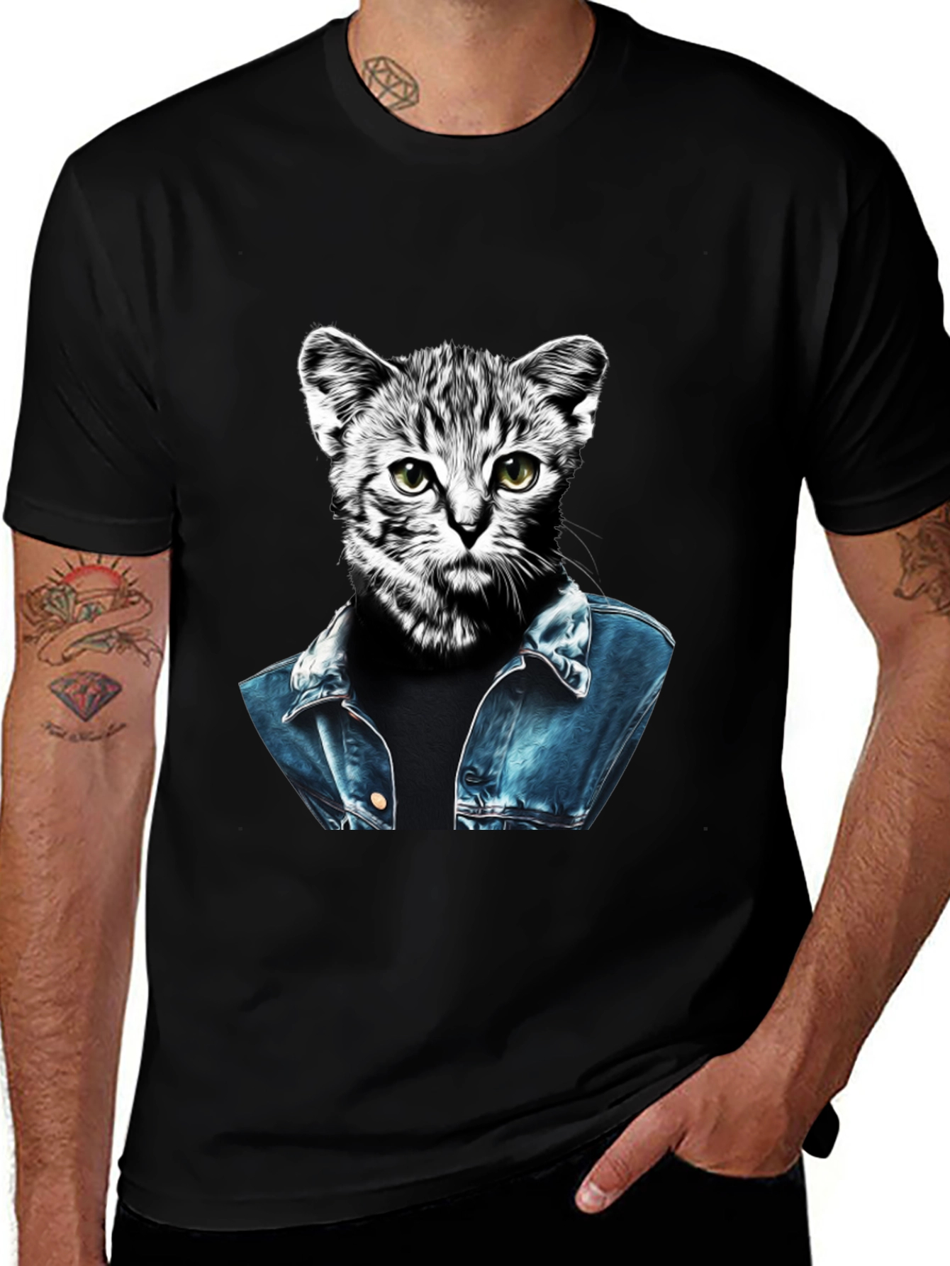 Variant 9 of Cool Cat Denim Jacket T-Shirt