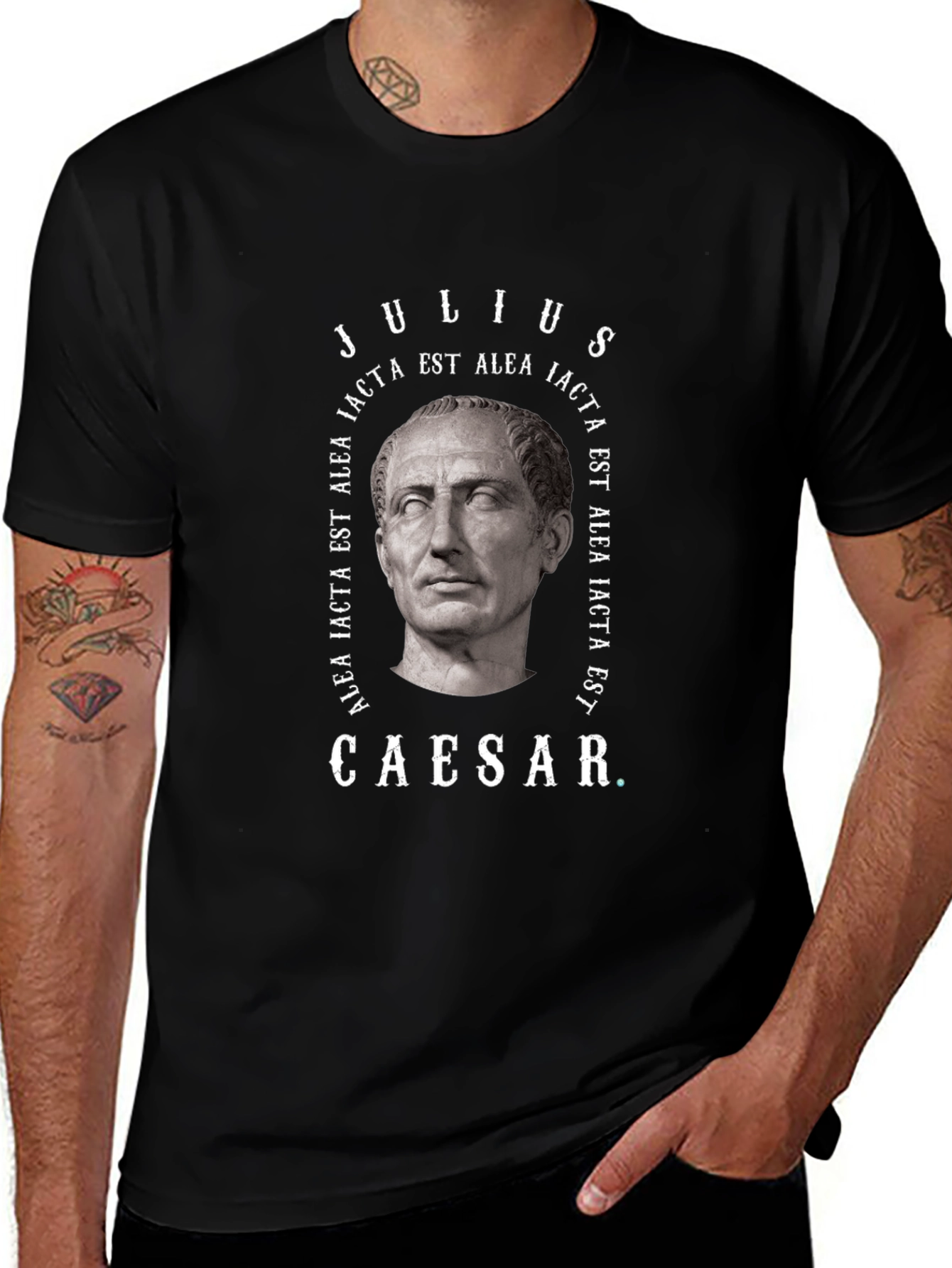 Julius Caesar T-Shirt - "The Die is Cast" Black Tee