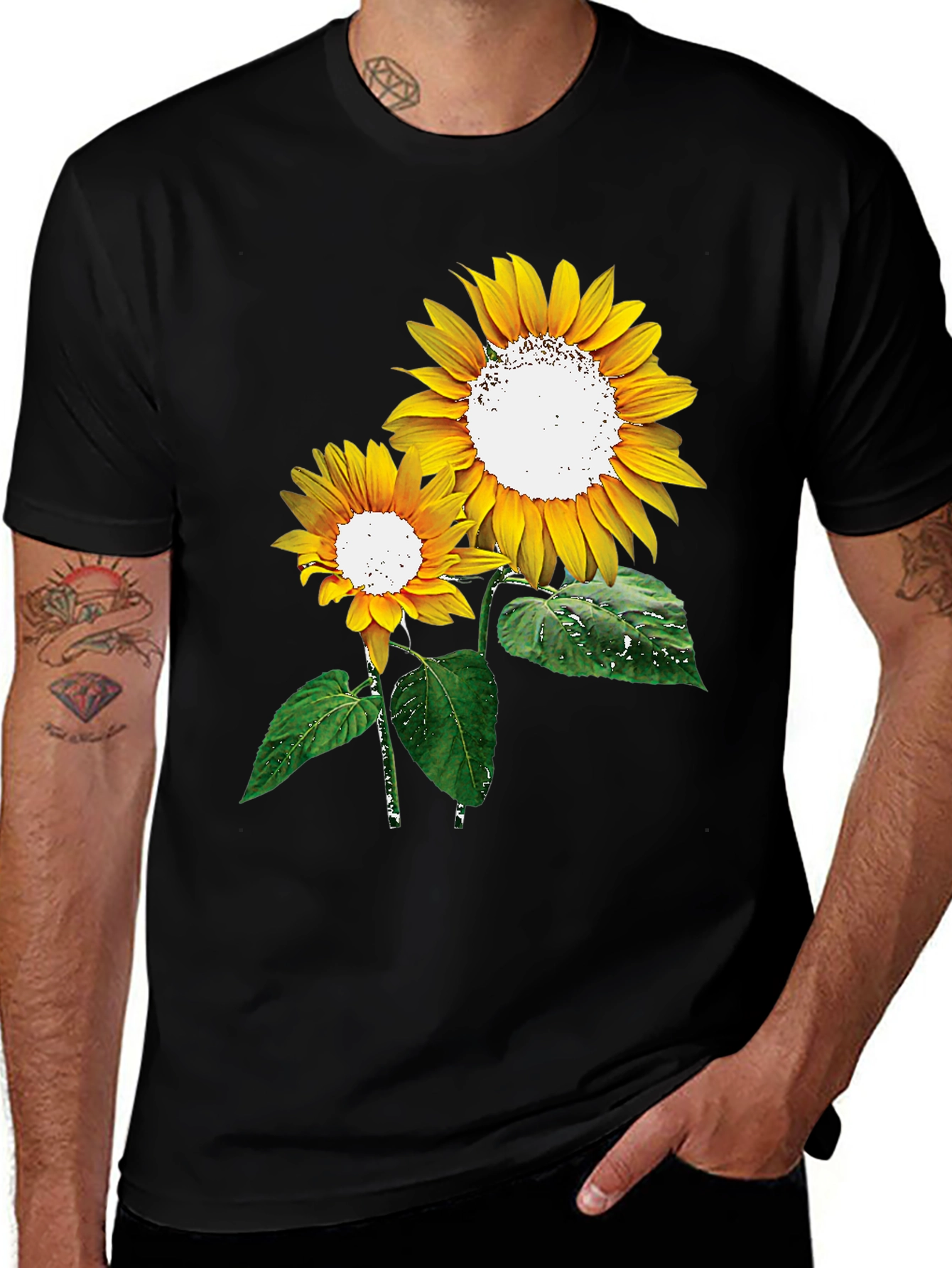Variant 21 of Sunflower Graphic Black T-Shirt